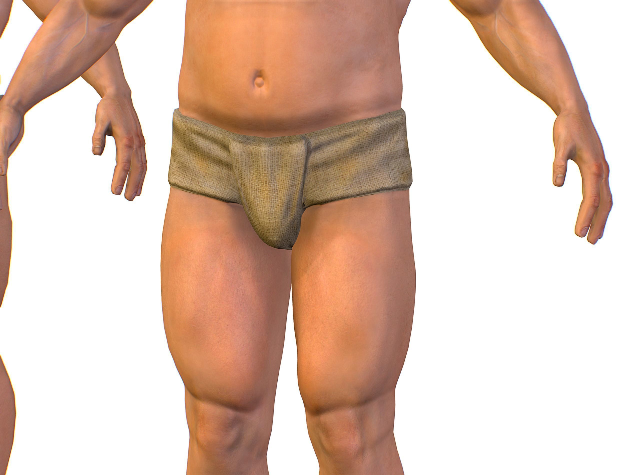 Hi Poly model Base Man Character Body Low-poly 3D model_16