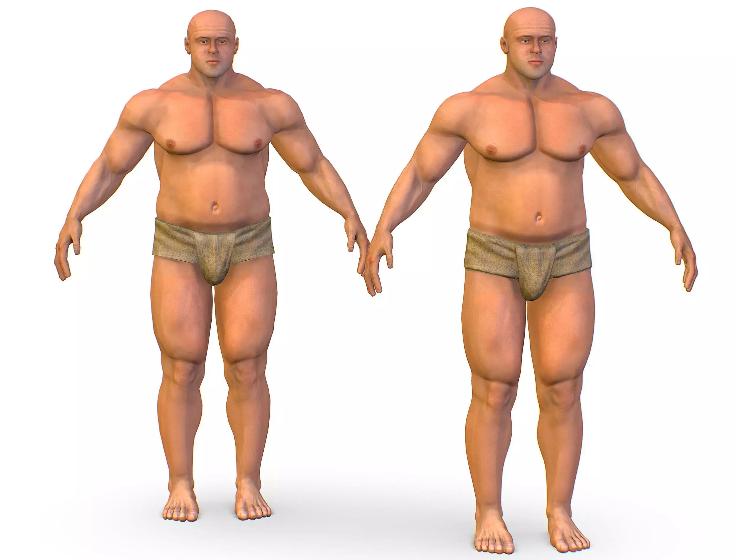 Hi Poly model Base Man Character Body Low-poly 3D model_0