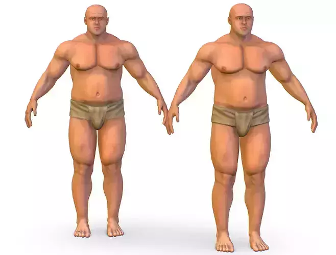 Hi Poly model Base Man Character Body