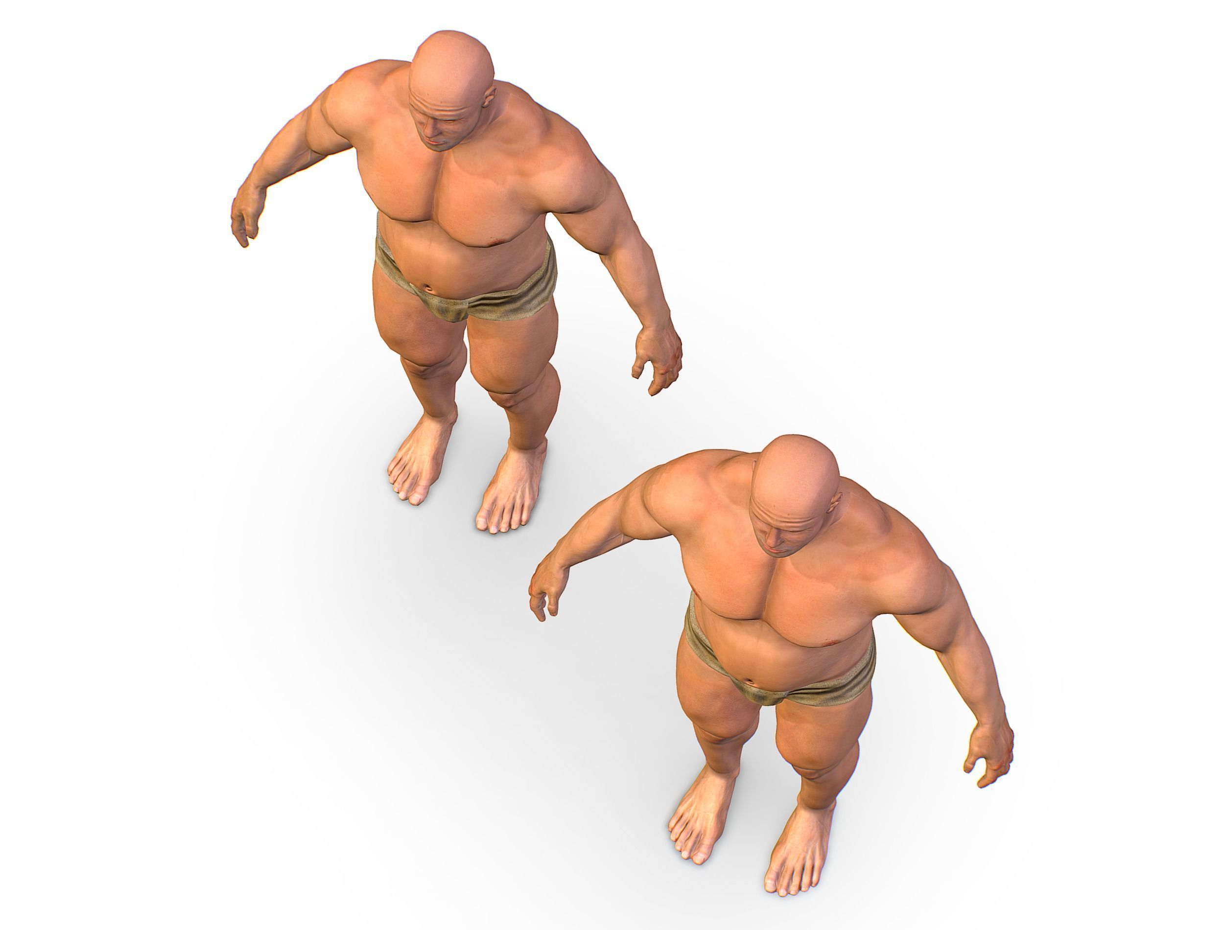 Hi Poly model Base Man Character Body Low-poly 3D model_19