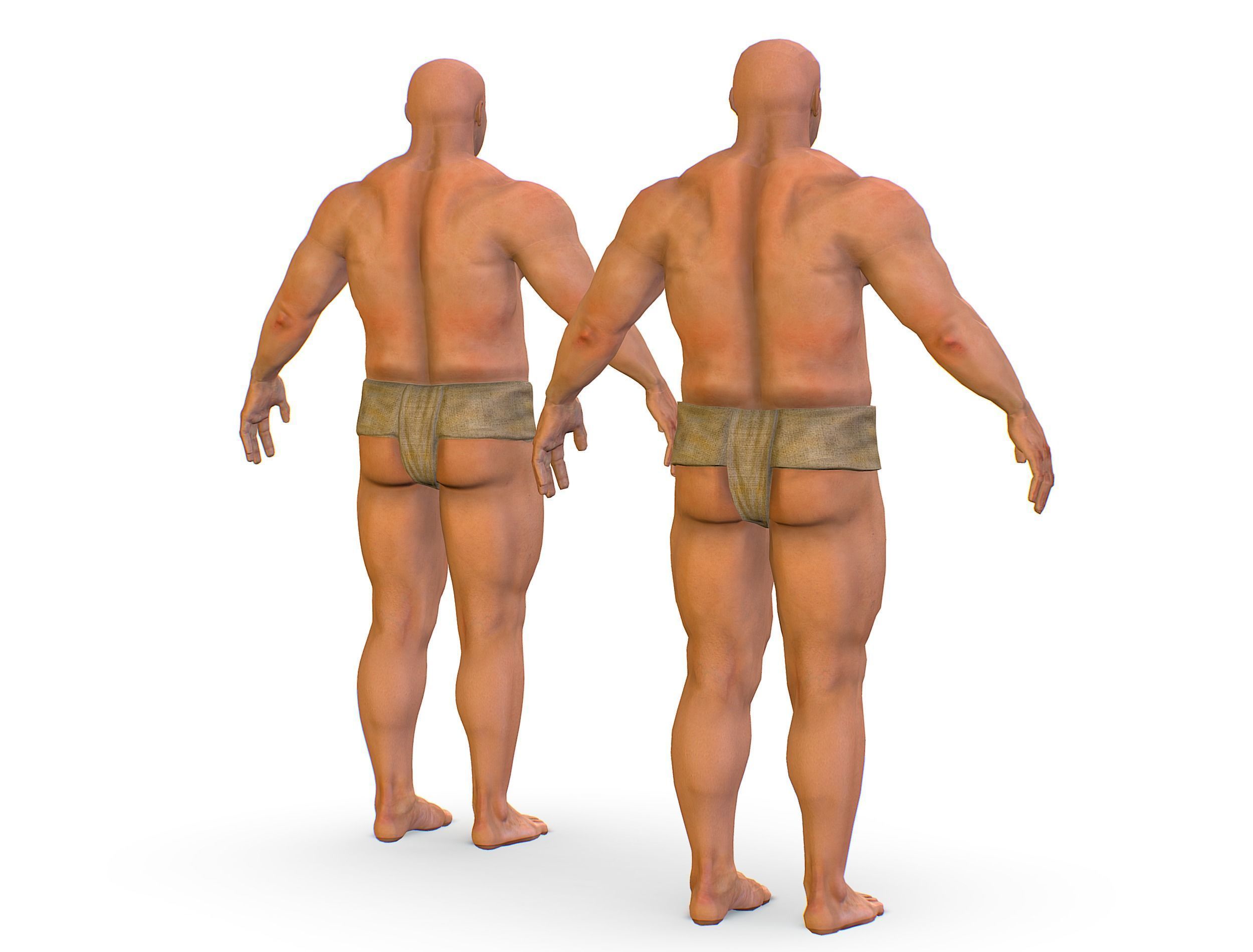 Hi Poly model Base Man Character Body Low-poly 3D model_8