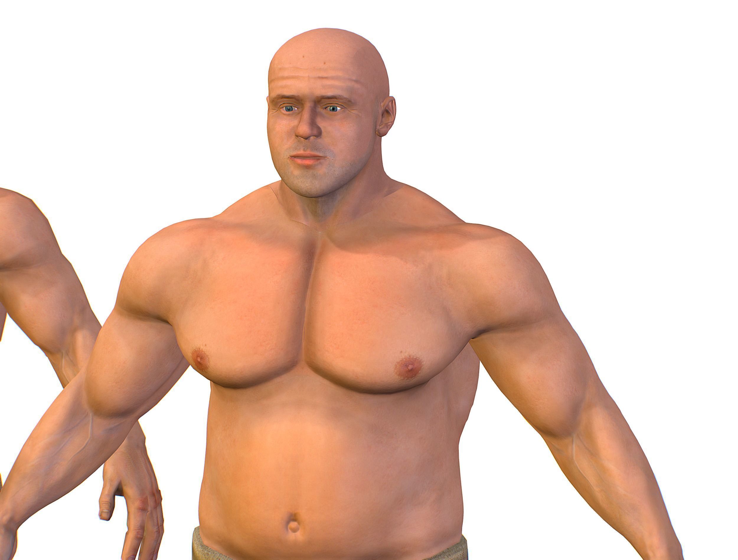 Hi Poly model Base Man Character Body Low-poly 3D model_15