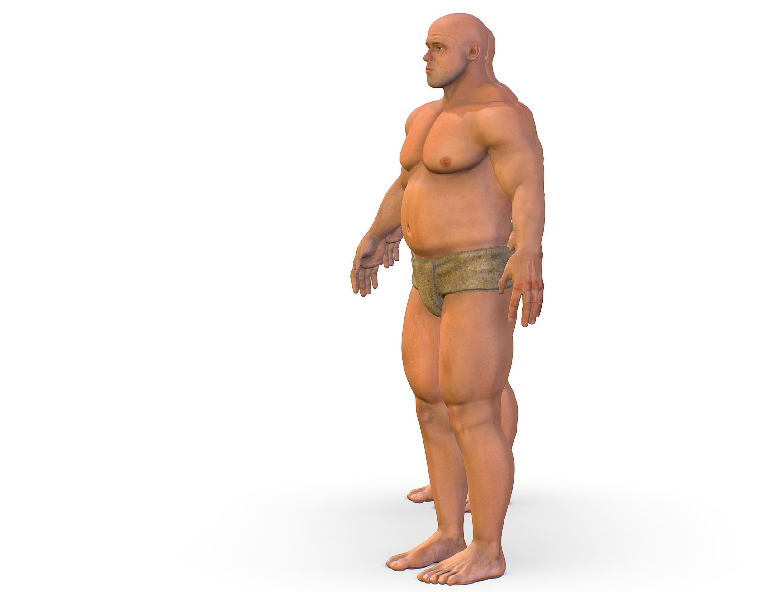 Hi Poly model Base Man Character Body Low-poly 3D model_3