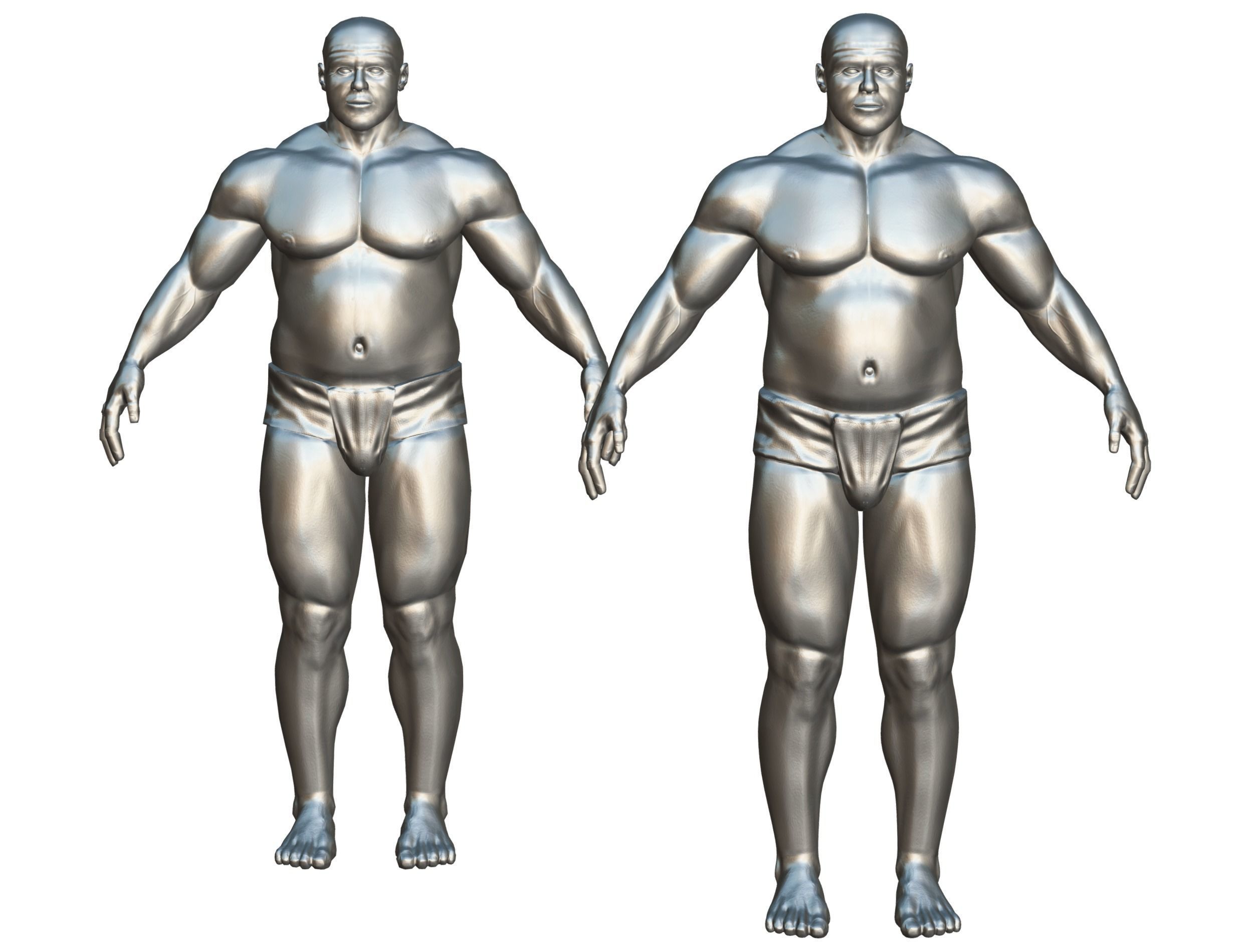 Hi Poly model Base Man Character Body Low-poly 3D model_24
