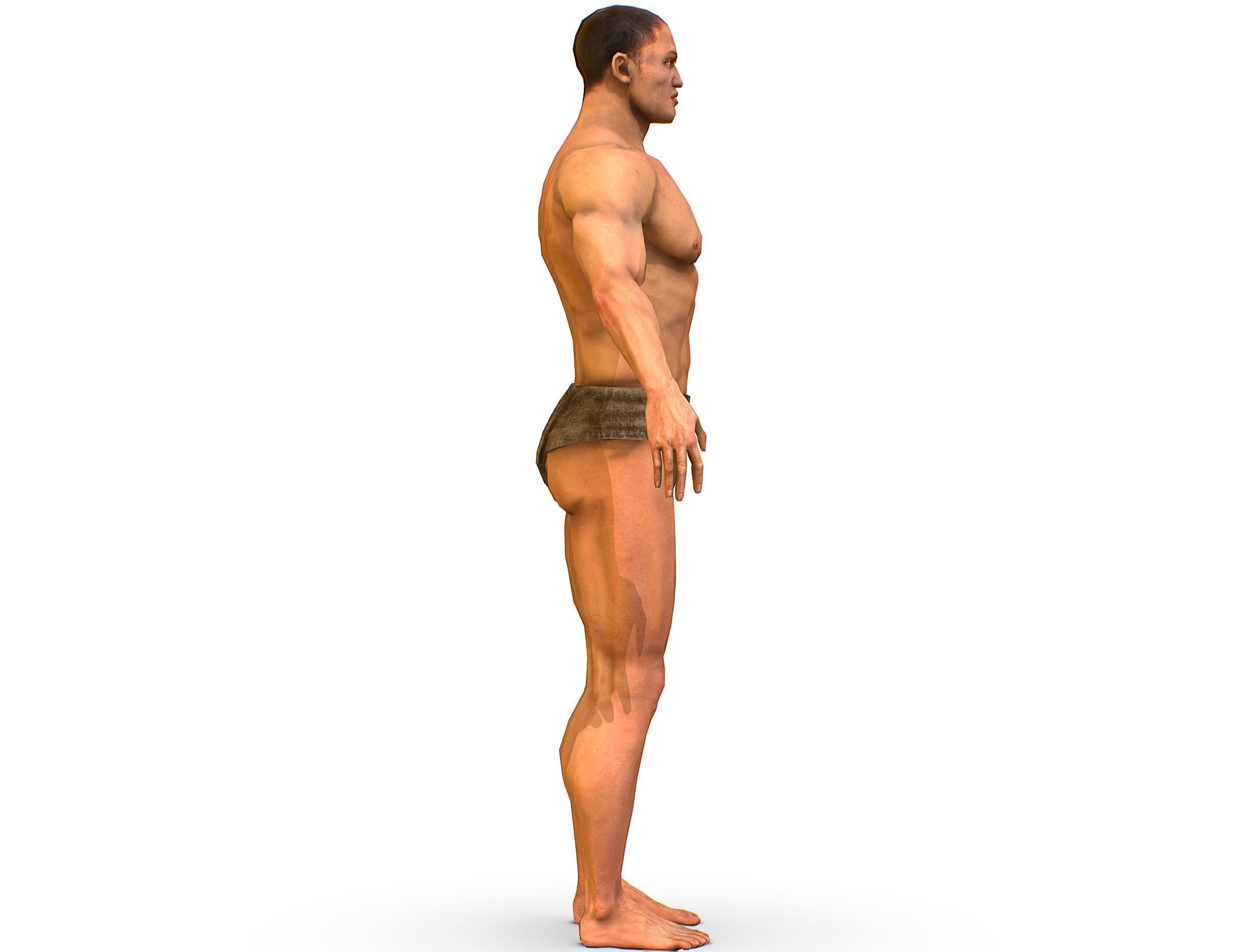 Low Poly model Base Man Character Body Low-poly 3D model_11