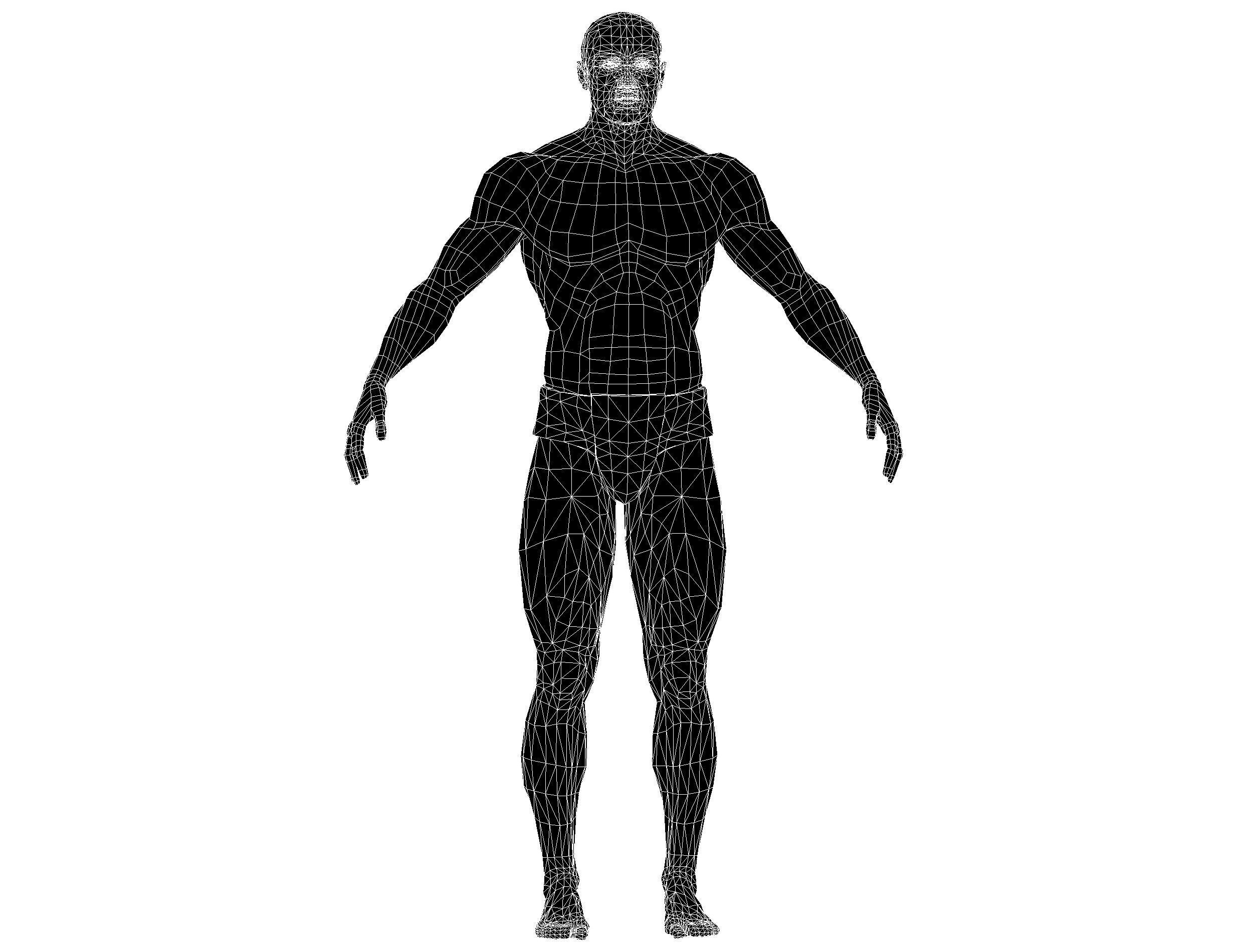 Low Poly model Base Man Character Body Low-poly 3D model_20