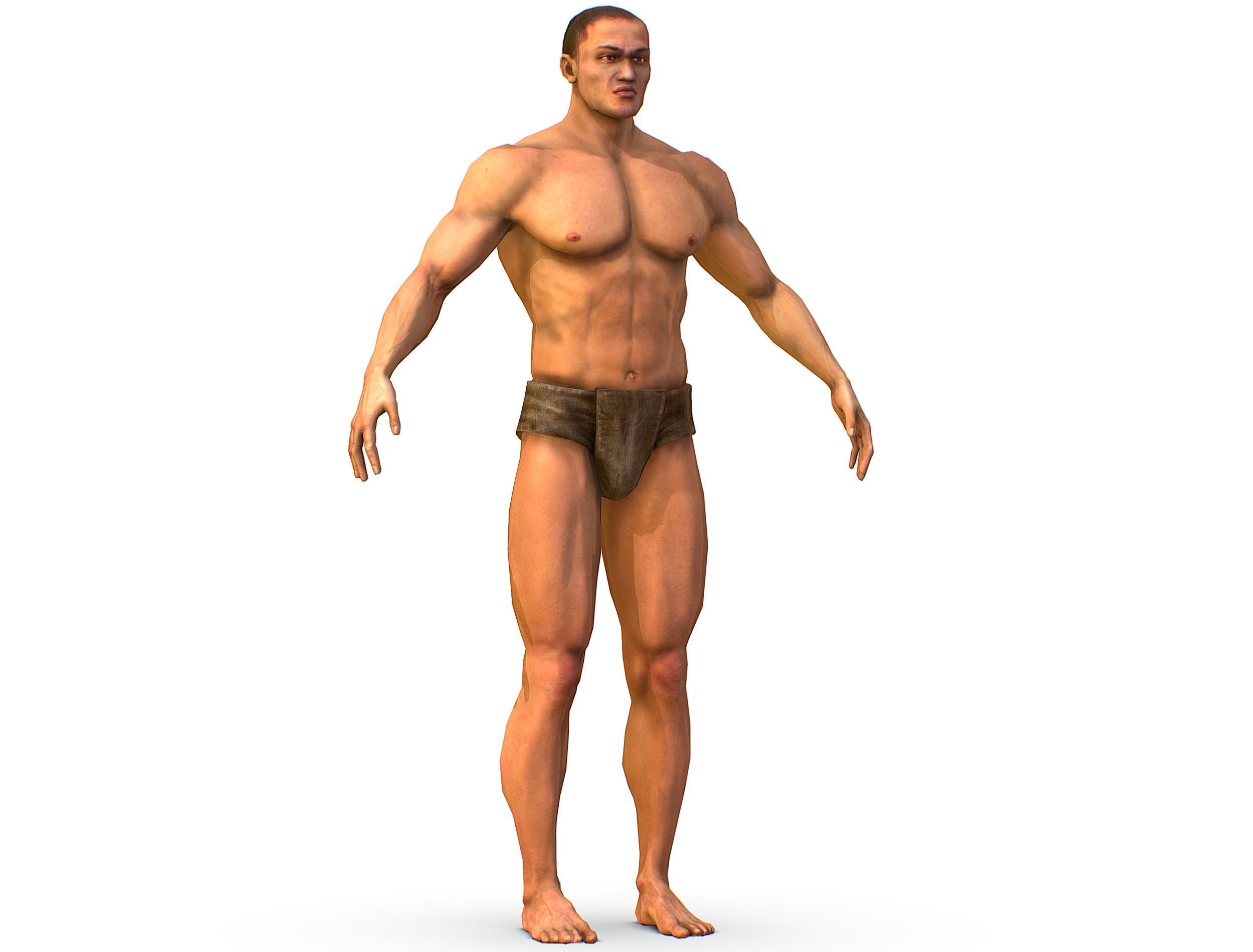 Low Poly model Base Man Character Body Low-poly 3D model_13