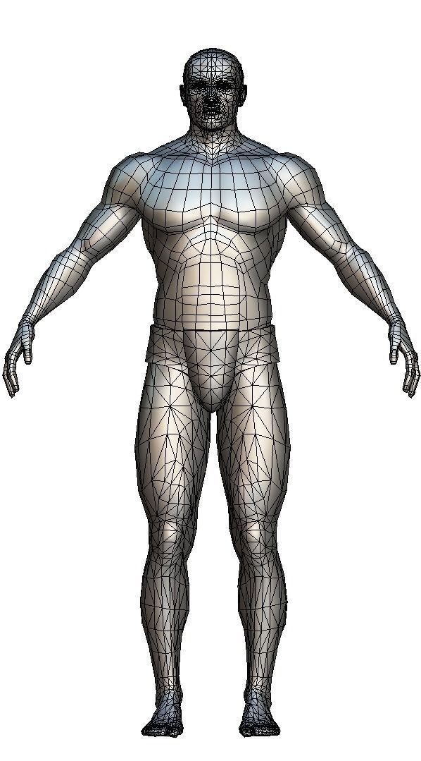 Low Poly model Base Man Character Body Low-poly 3D model_26