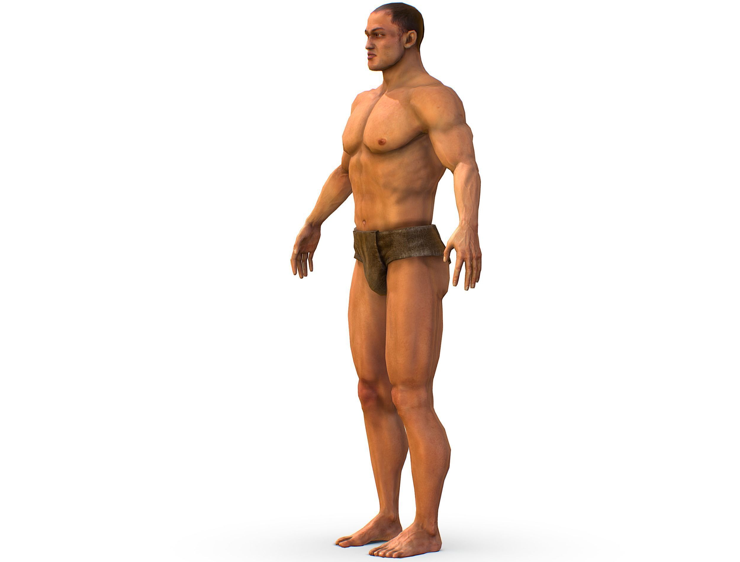 Low Poly model Base Man Character Body Low-poly 3D model_3