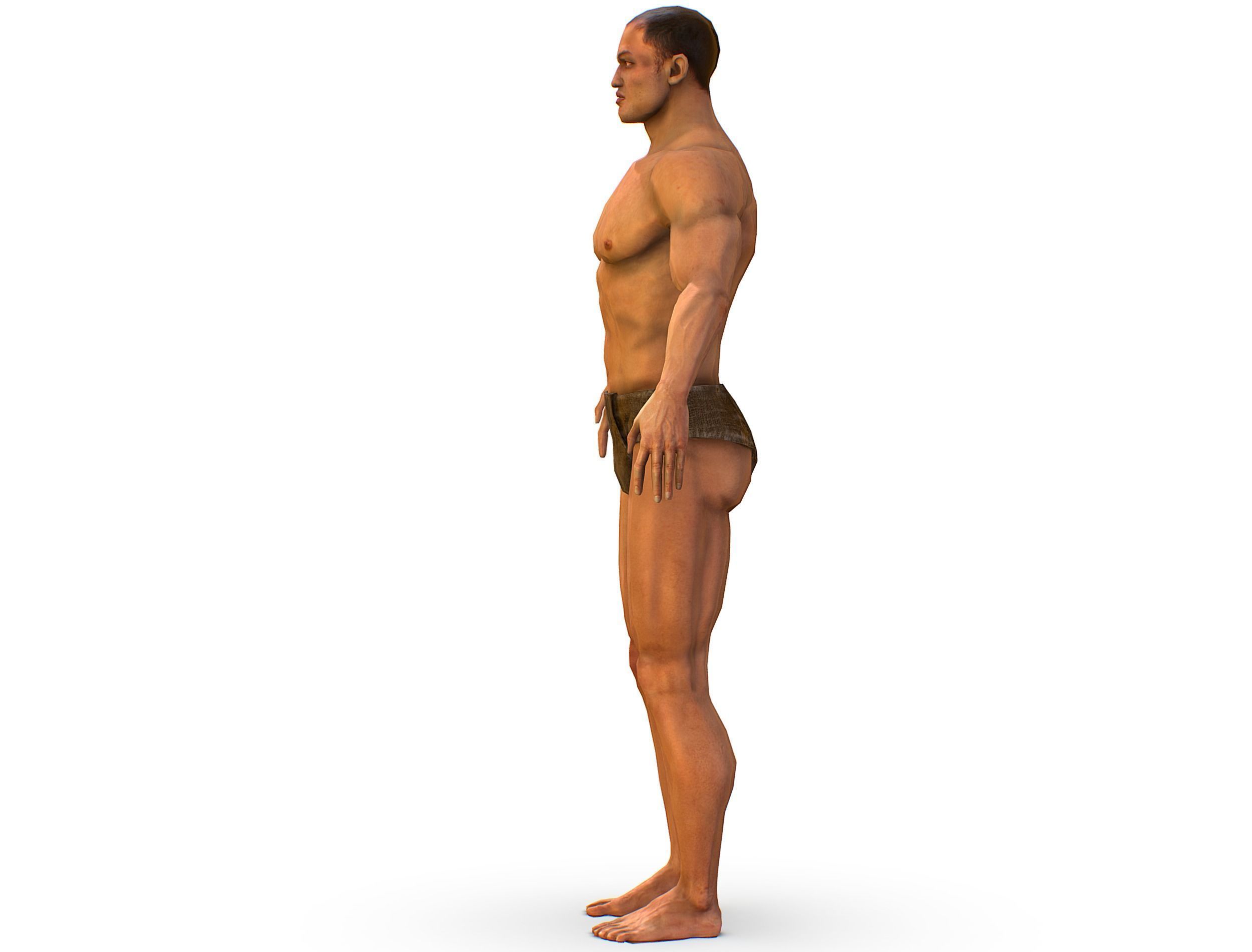 Low Poly model Base Man Character Body Low-poly 3D model_4