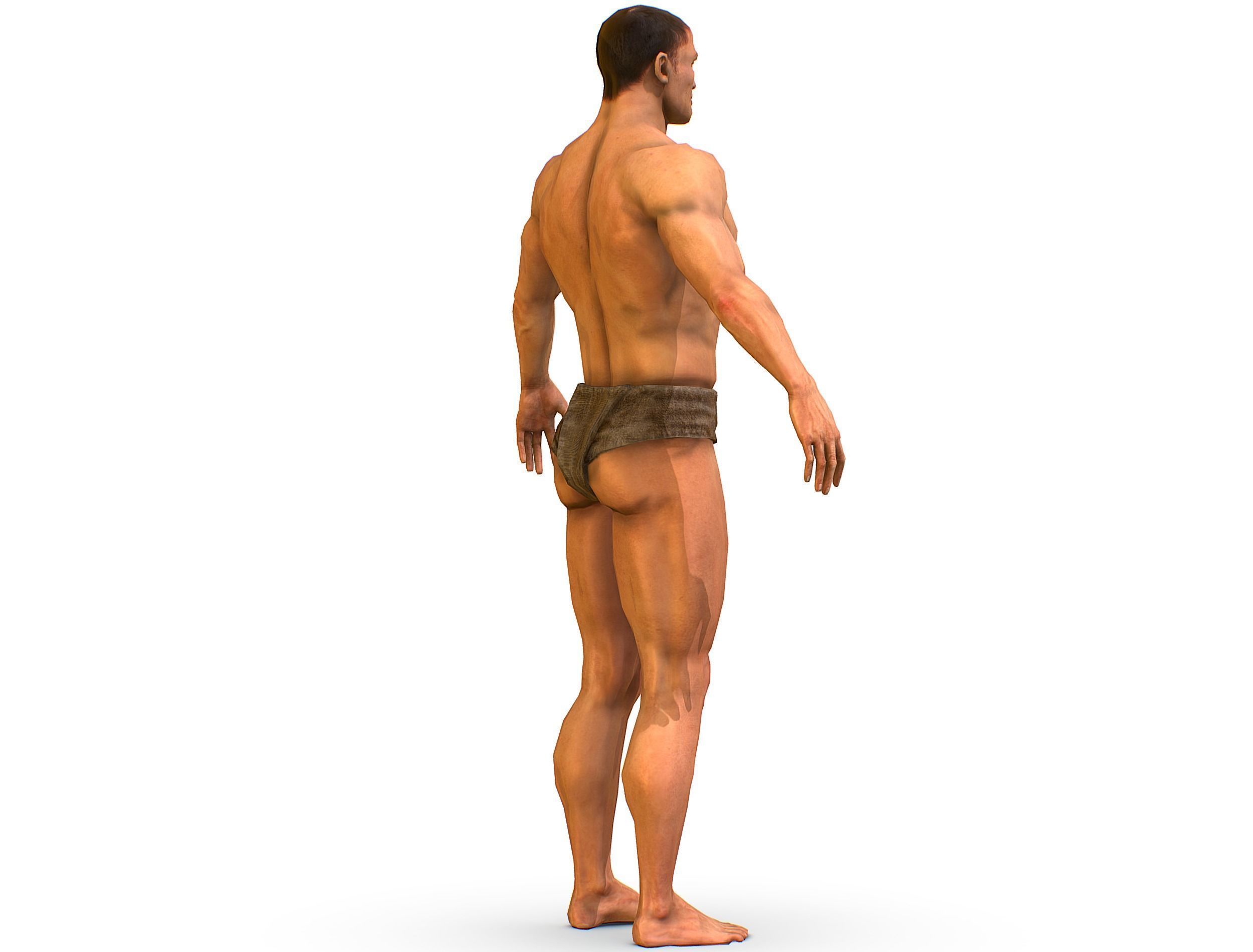 Low Poly model Base Man Character Body Low-poly 3D model_10