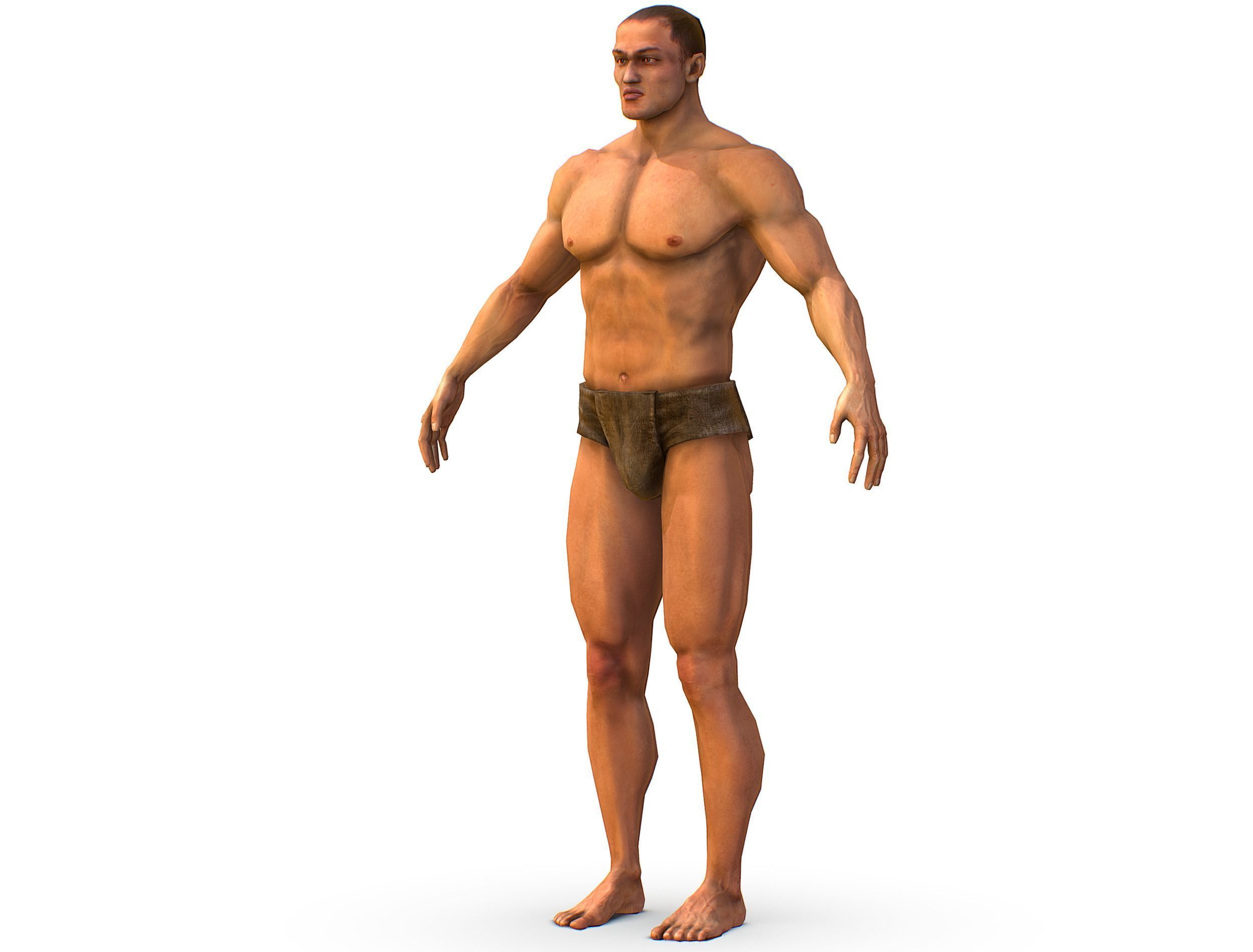 Low Poly model Base Man Character Body Low-poly 3D model_2