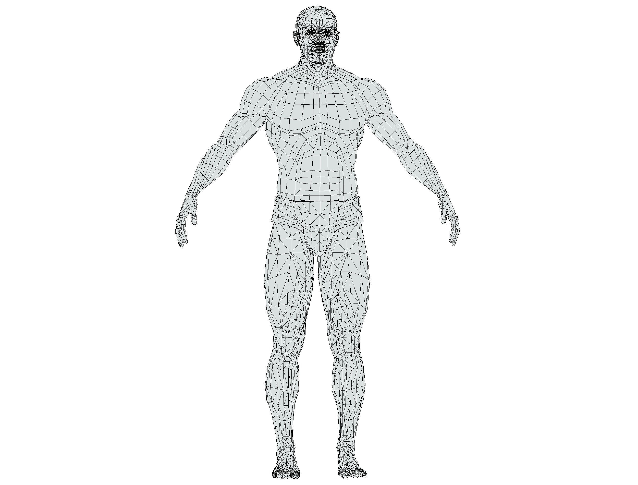 Low Poly model Base Man Character Body Low-poly 3D model_21