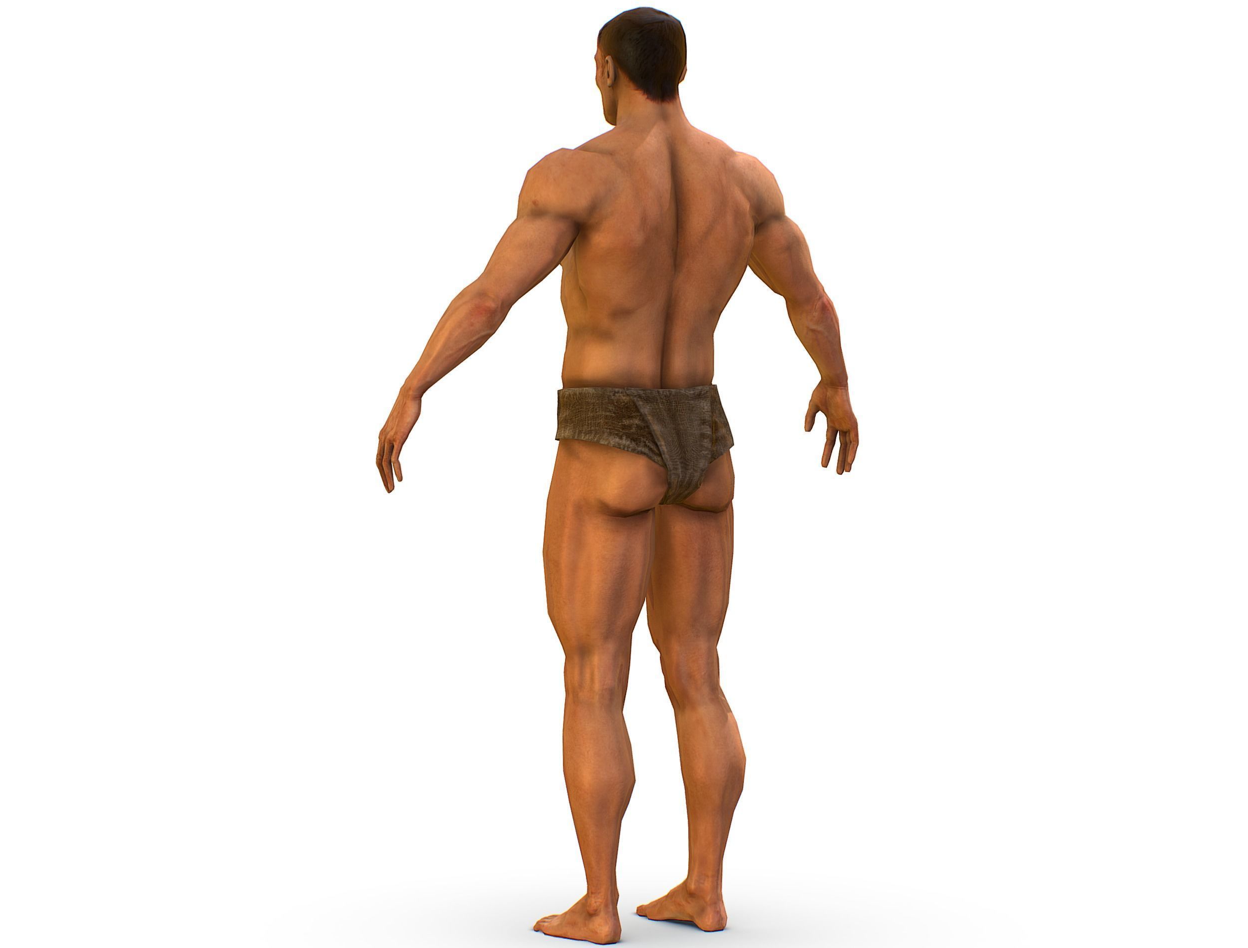 Low Poly model Base Man Character Body Low-poly 3D model_7
