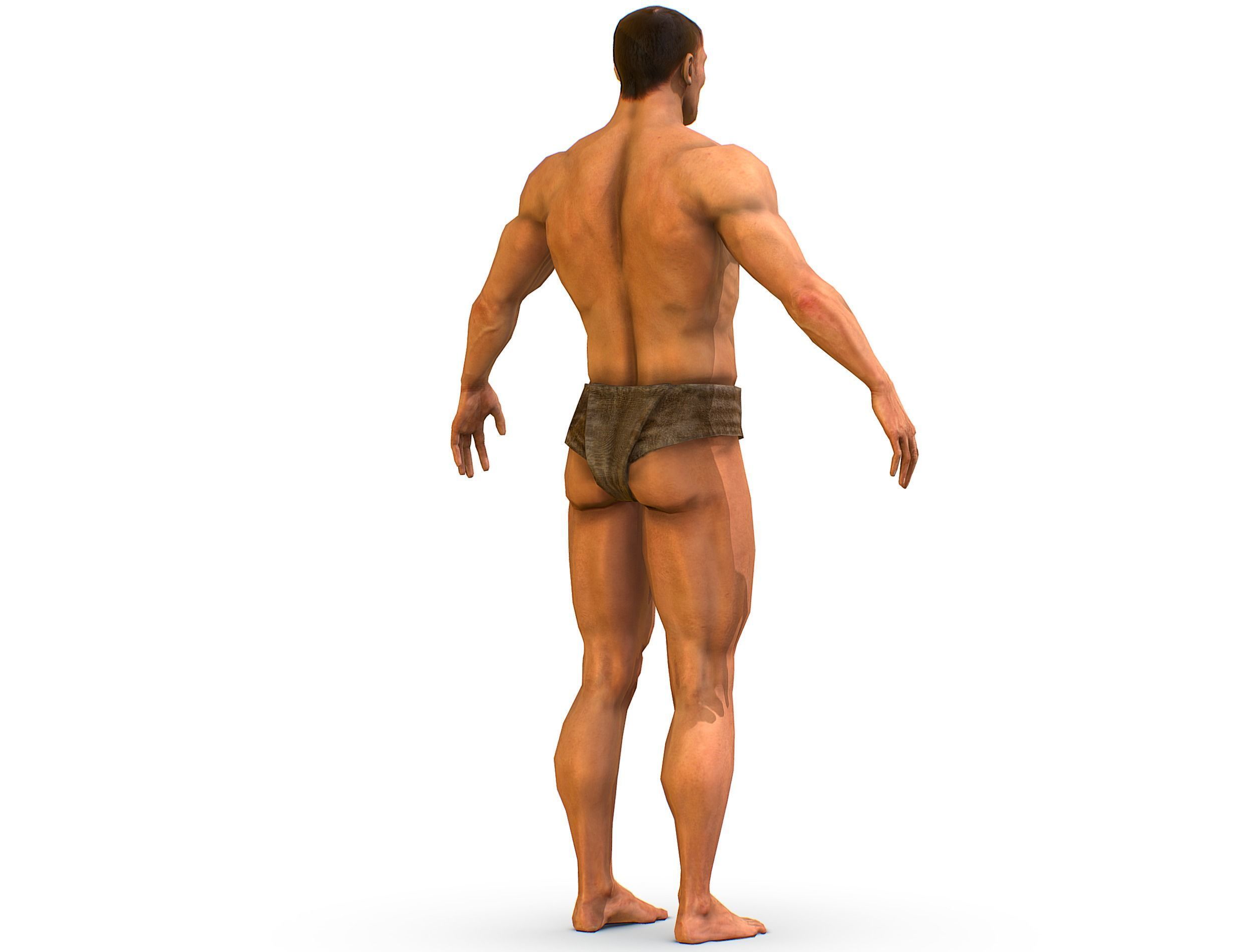 Low Poly model Base Man Character Body Low-poly 3D model_9