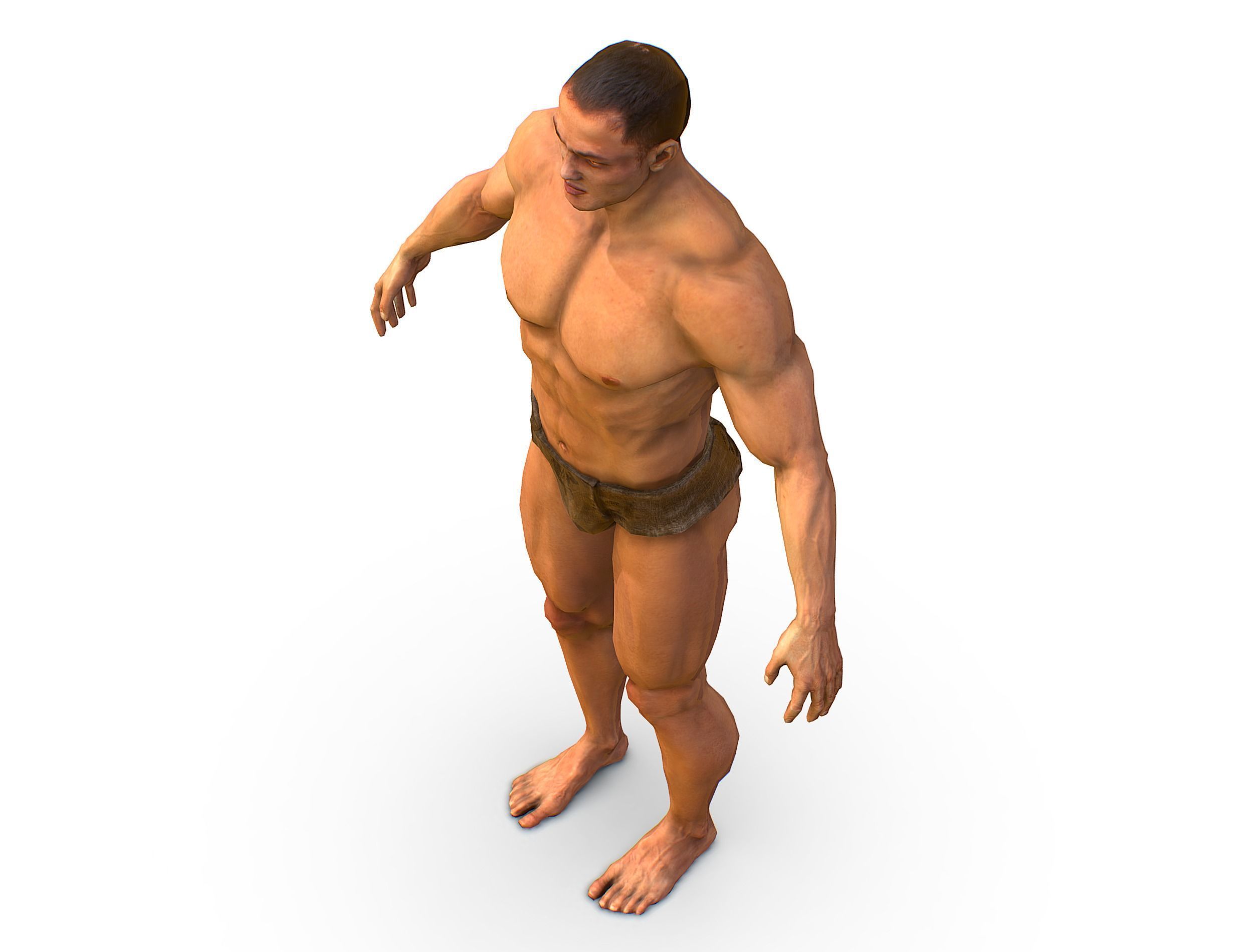 Low Poly model Base Man Character Body Low-poly 3D model_16