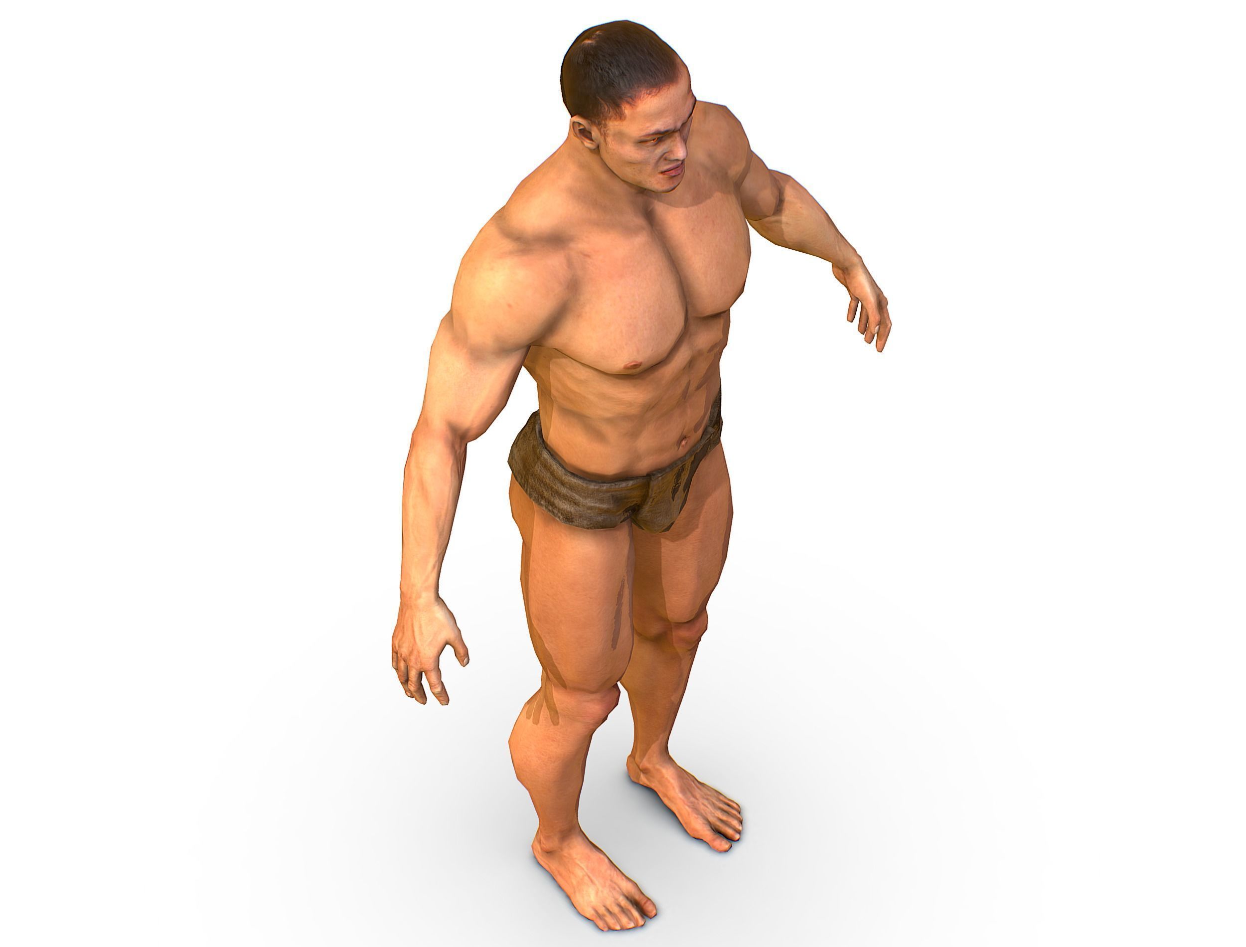 Low Poly model Base Man Character Body Low-poly 3D model_15