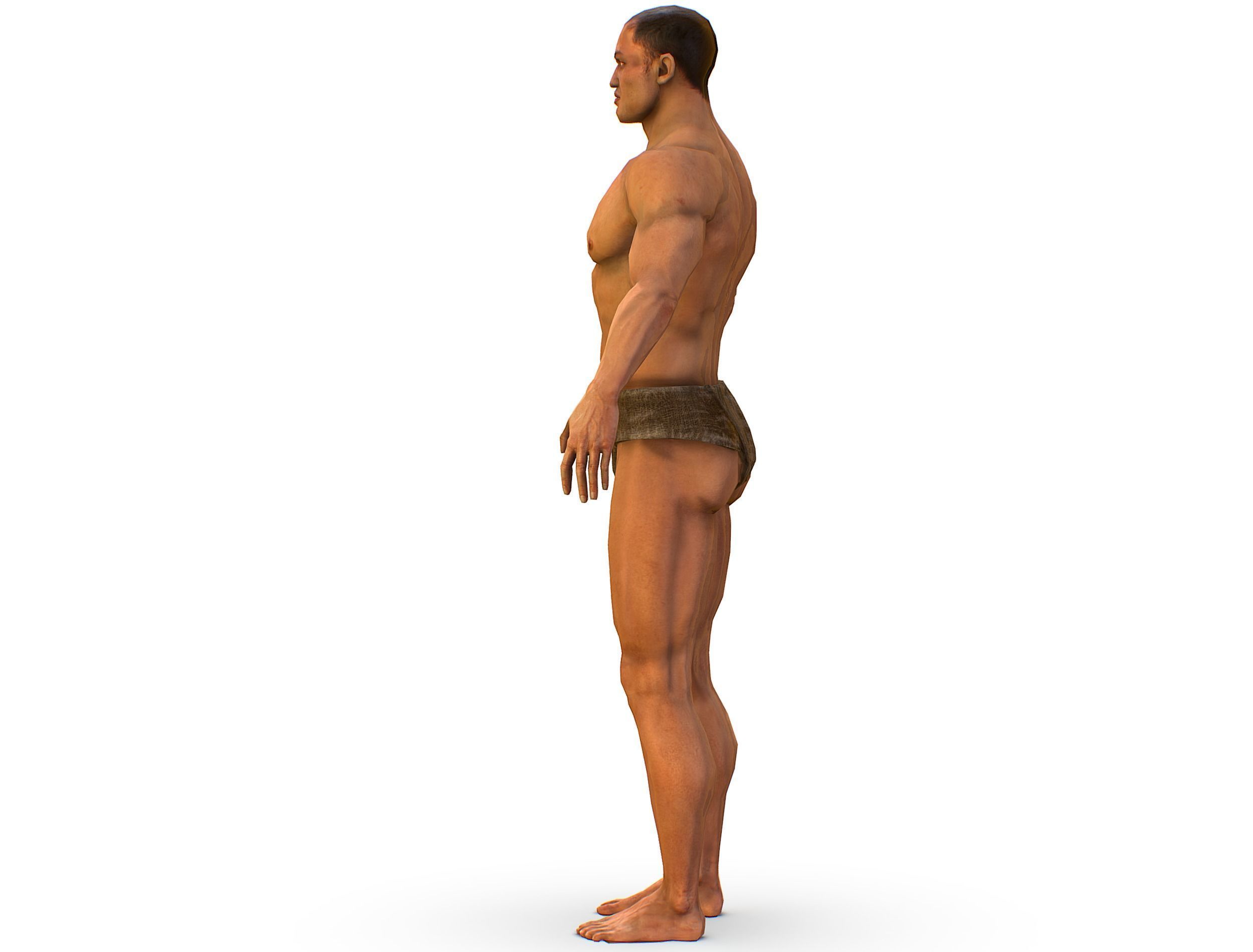 Low Poly model Base Man Character Body Low-poly 3D model_5