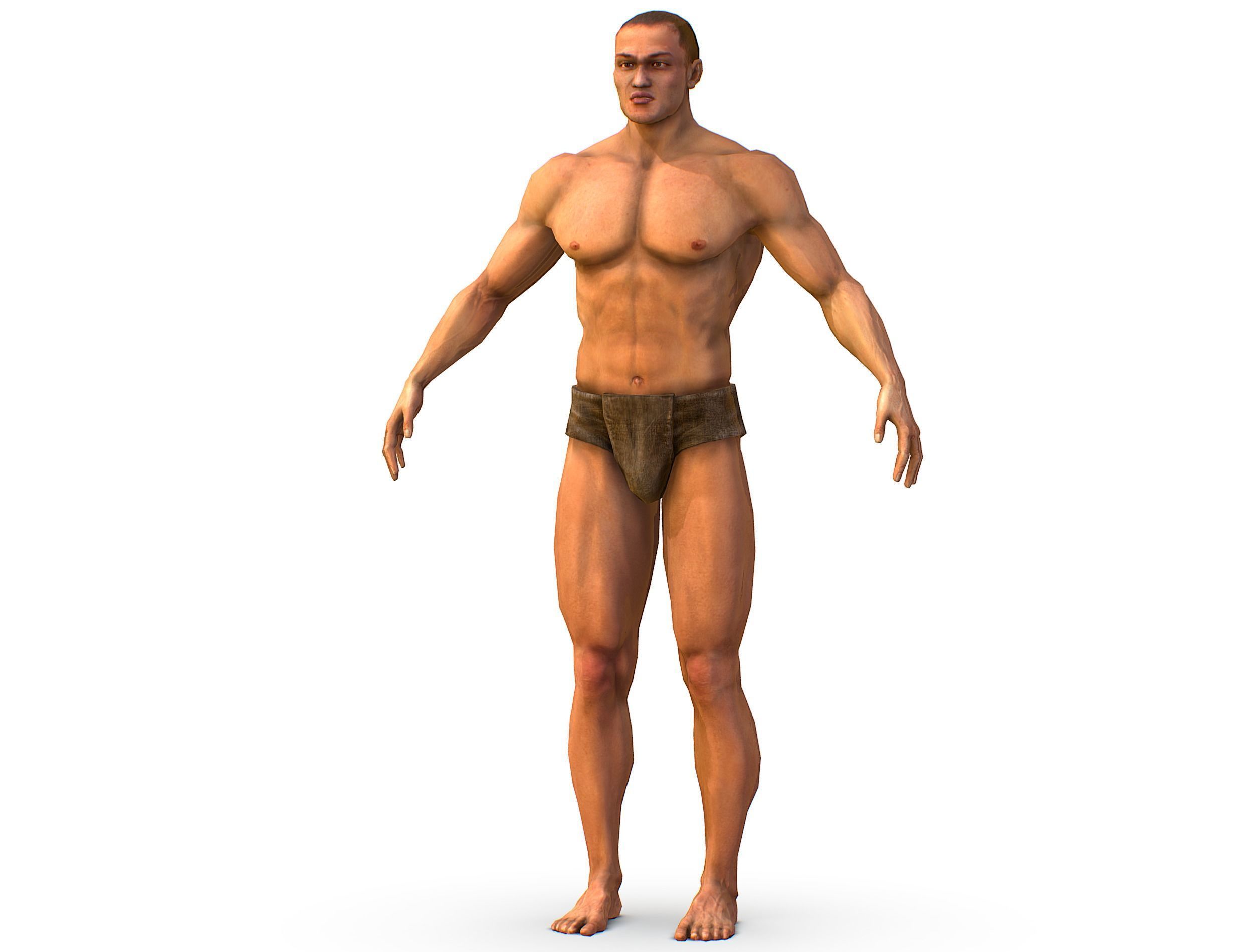 Low Poly model Base Man Character Body Low-poly 3D model_1