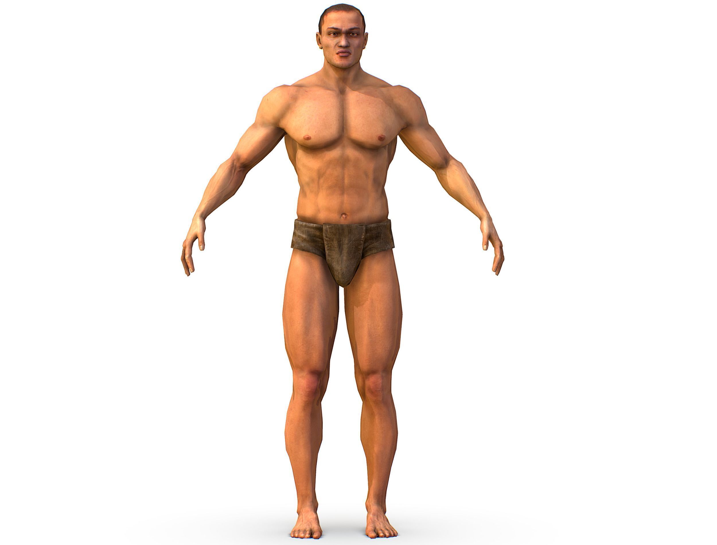 Low Poly model Base Man Character Body Low-poly 3D model_14