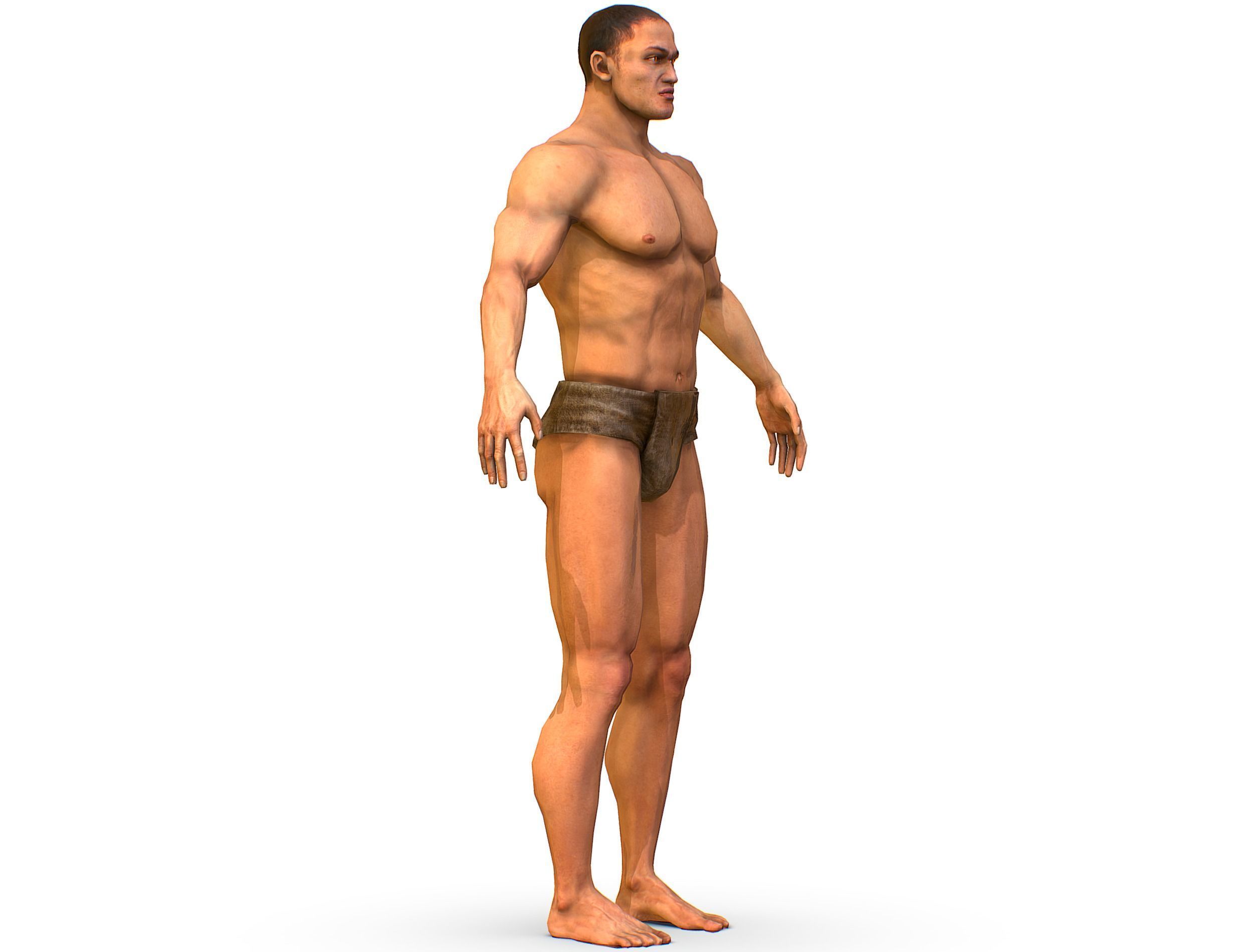 Low Poly model Base Man Character Body Low-poly 3D model_12