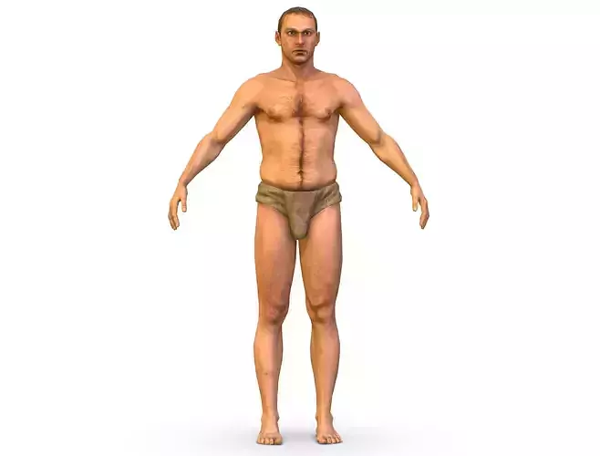 Low Poly model Base Man Character Body