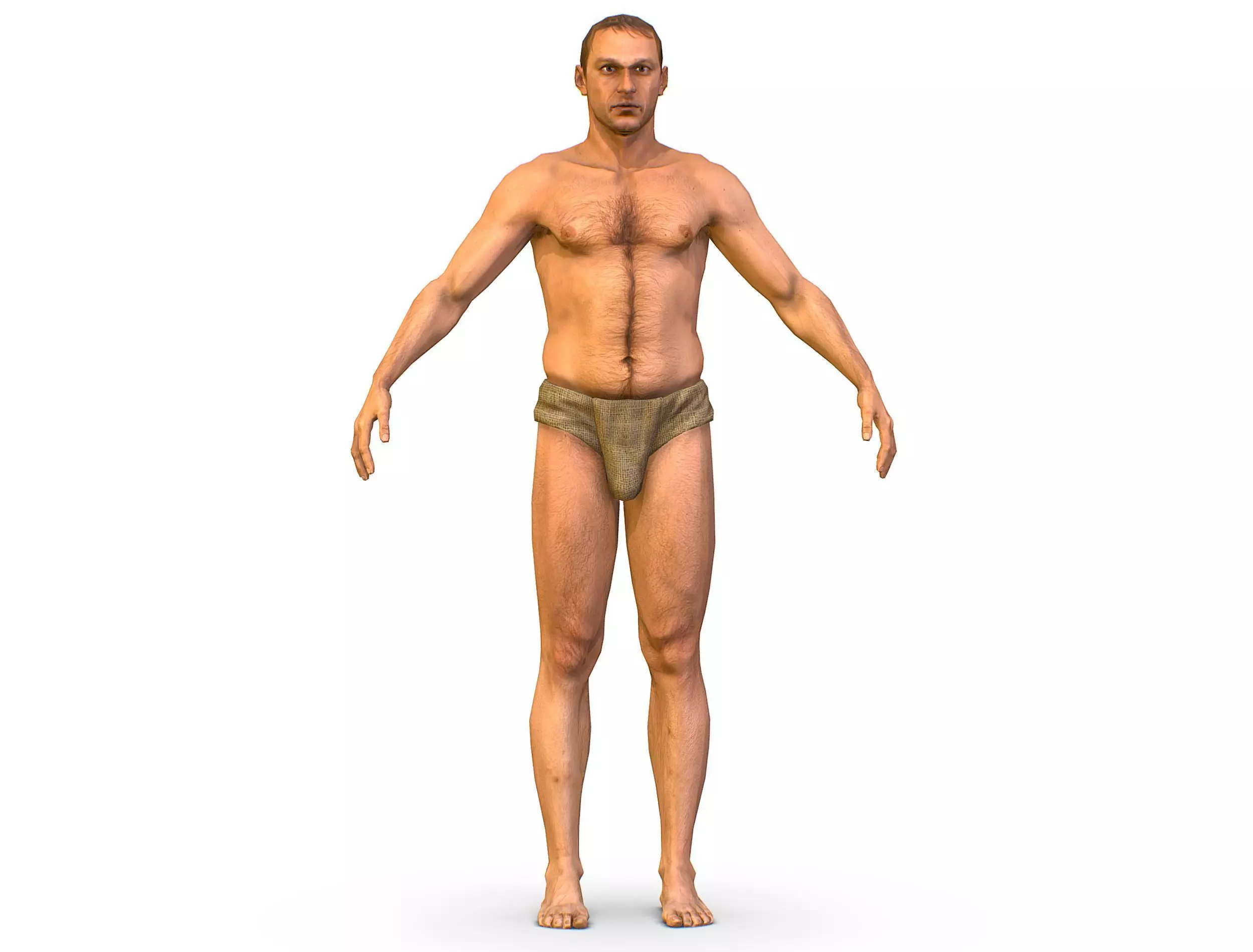 Low Poly model Base Man Character Body Low-poly 3D model_0