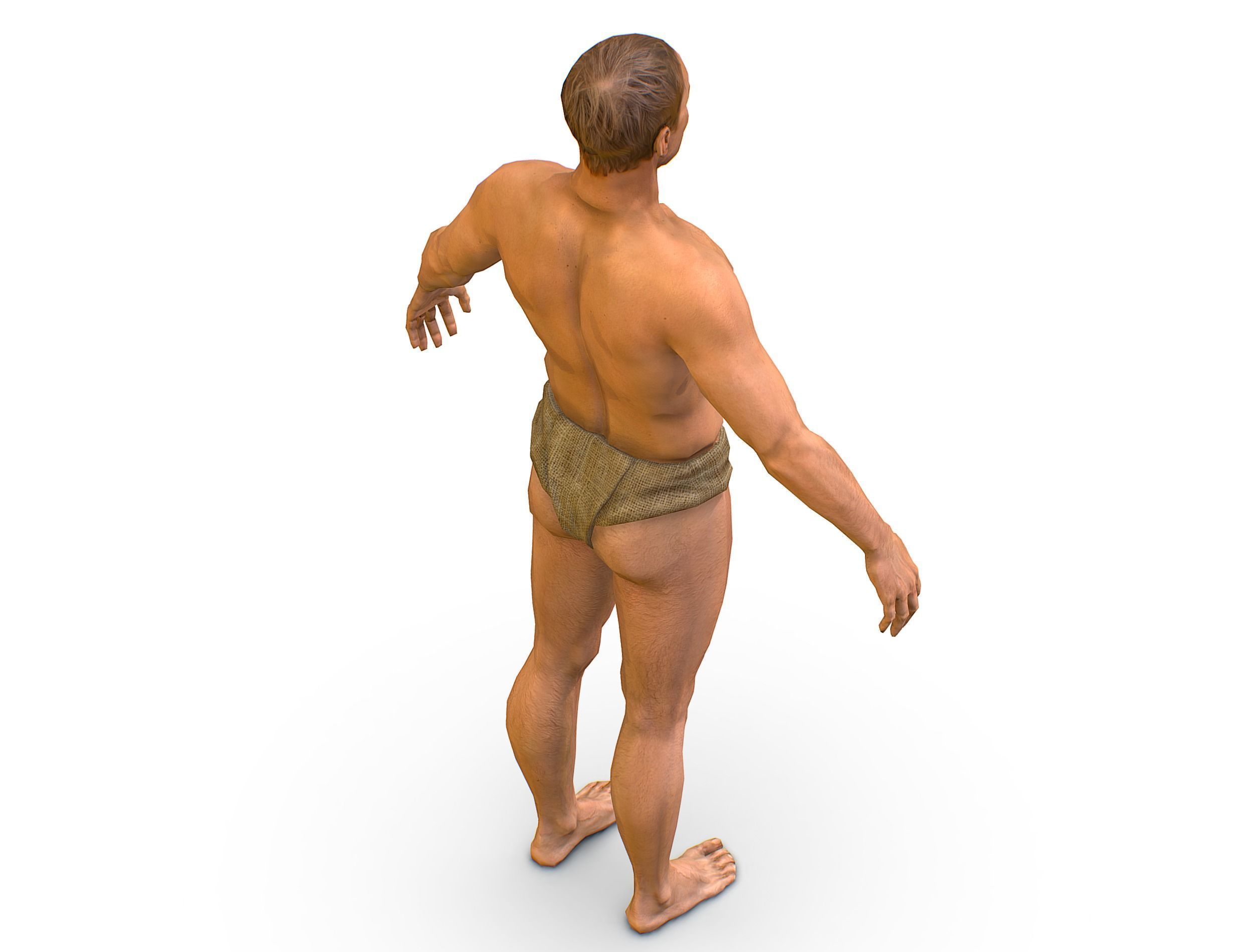 Low Poly model Base Man Character Body Low-poly 3D model_13