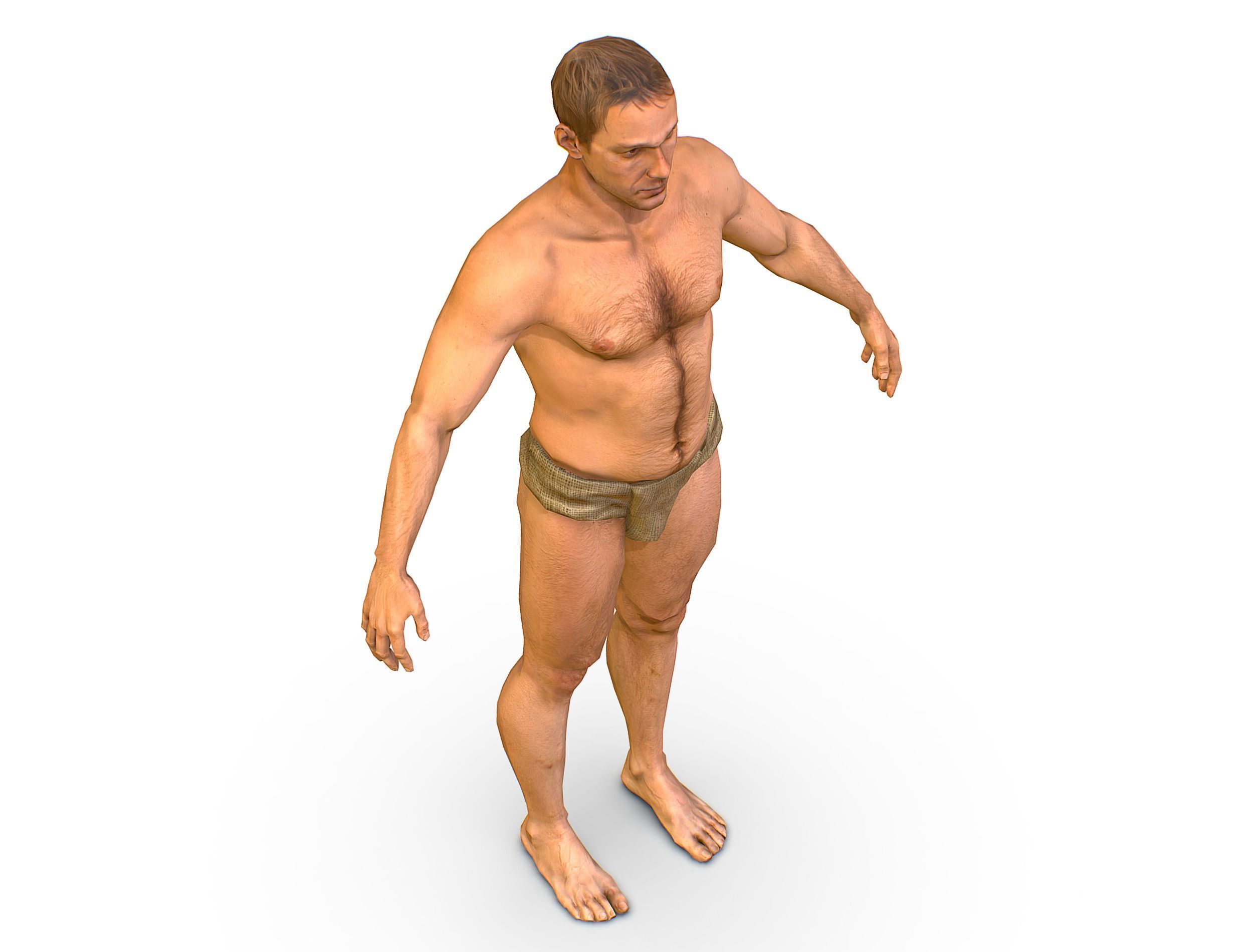 Low Poly model Base Man Character Body Low-poly 3D model_10