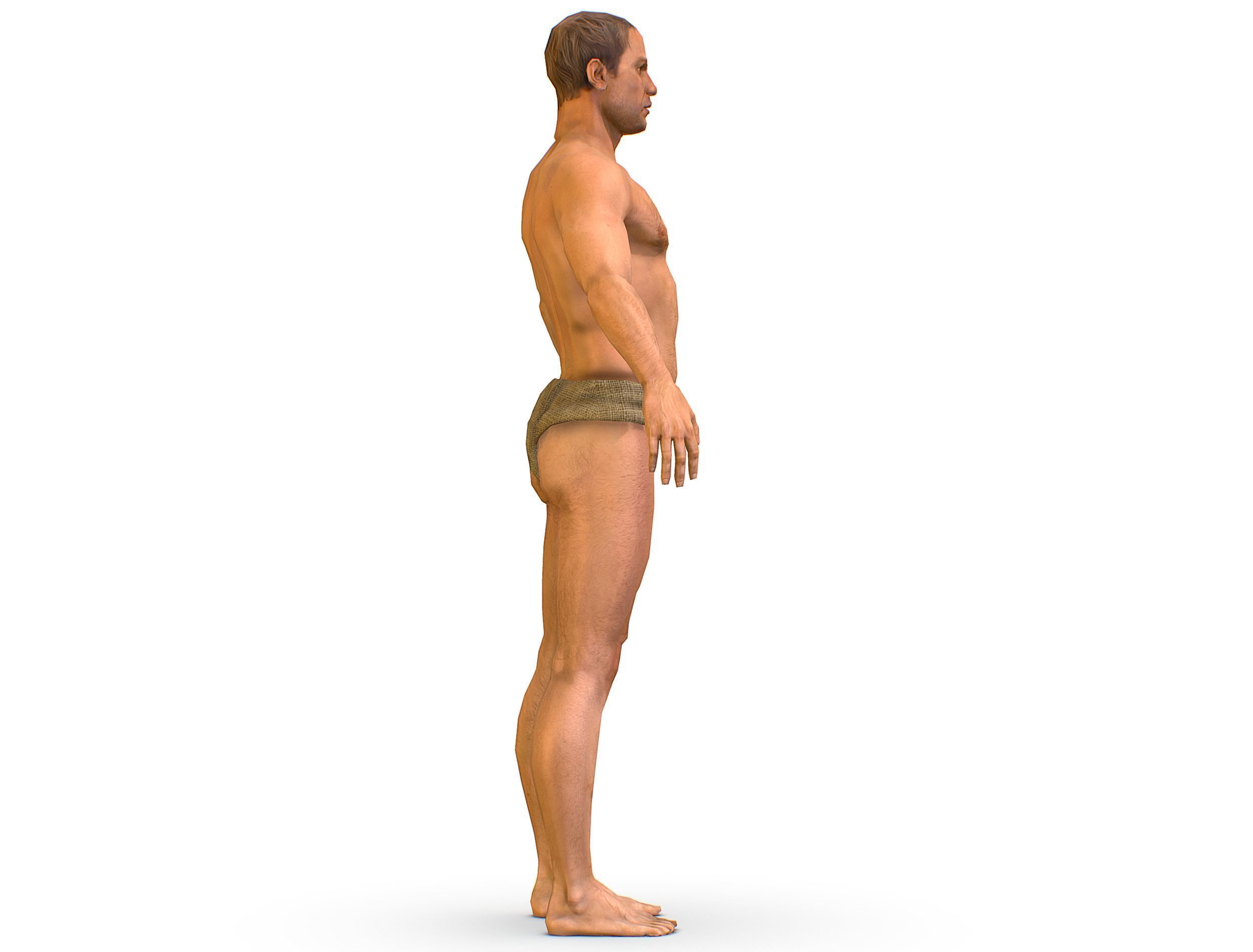 Low Poly model Base Man Character Body Low-poly 3D model_7