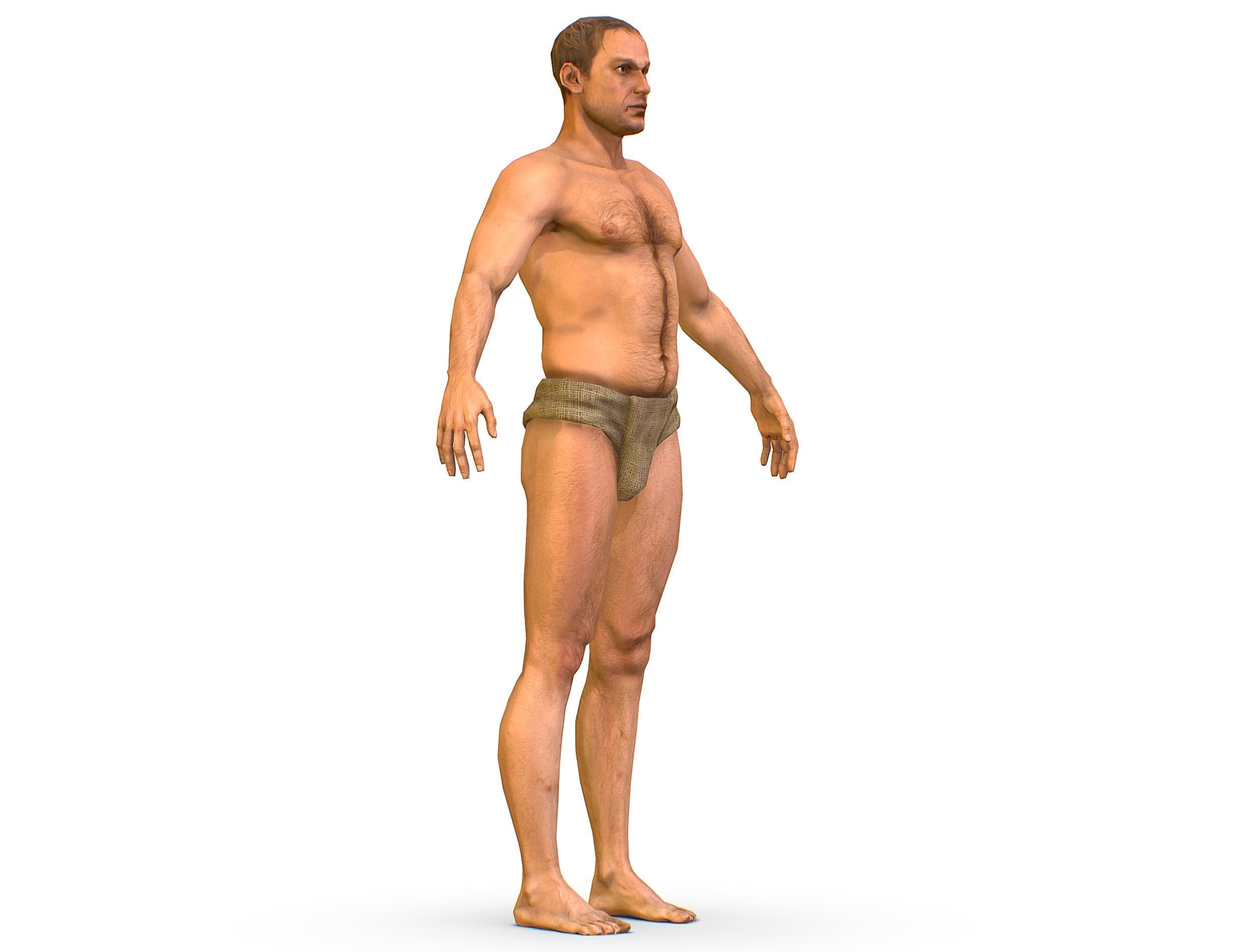 Low Poly model Base Man Character Body Low-poly 3D model_8