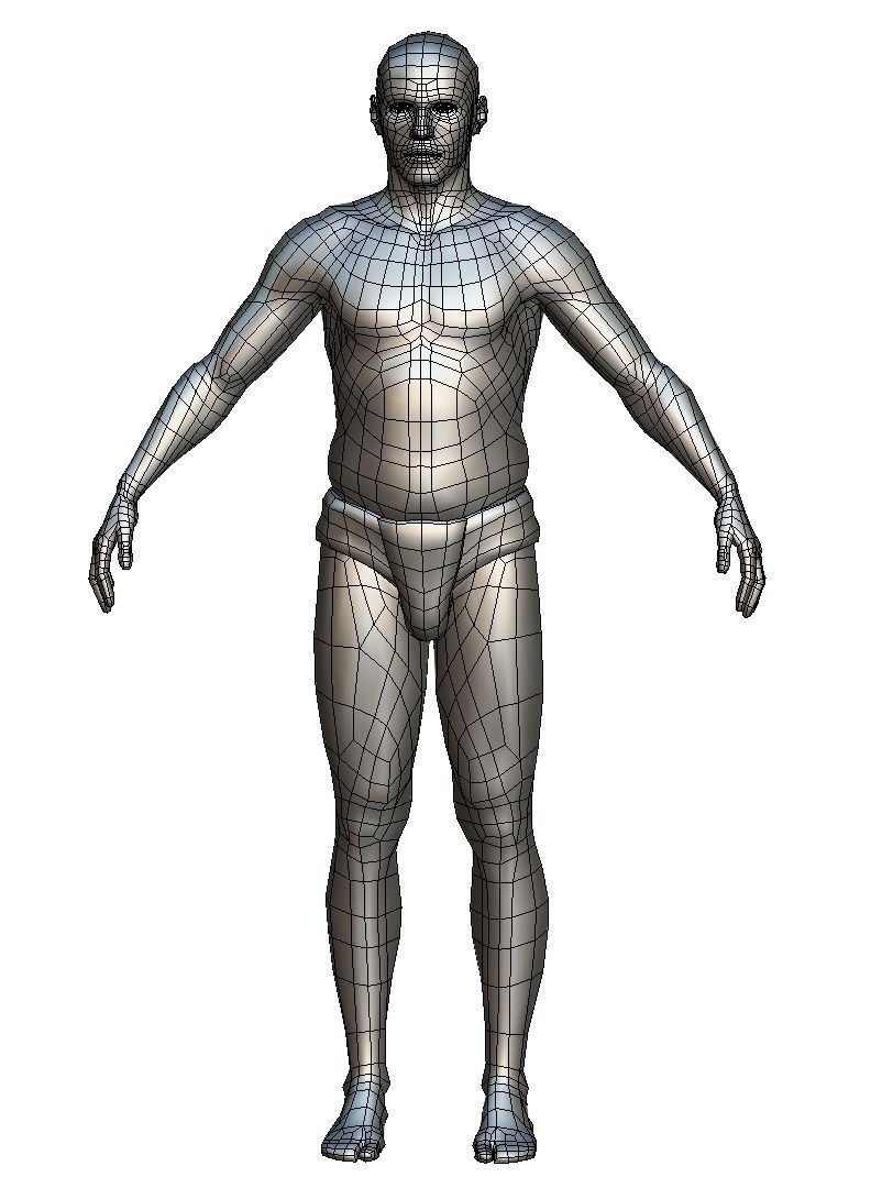 Low Poly model Base Man Character Body Low-poly 3D model_22