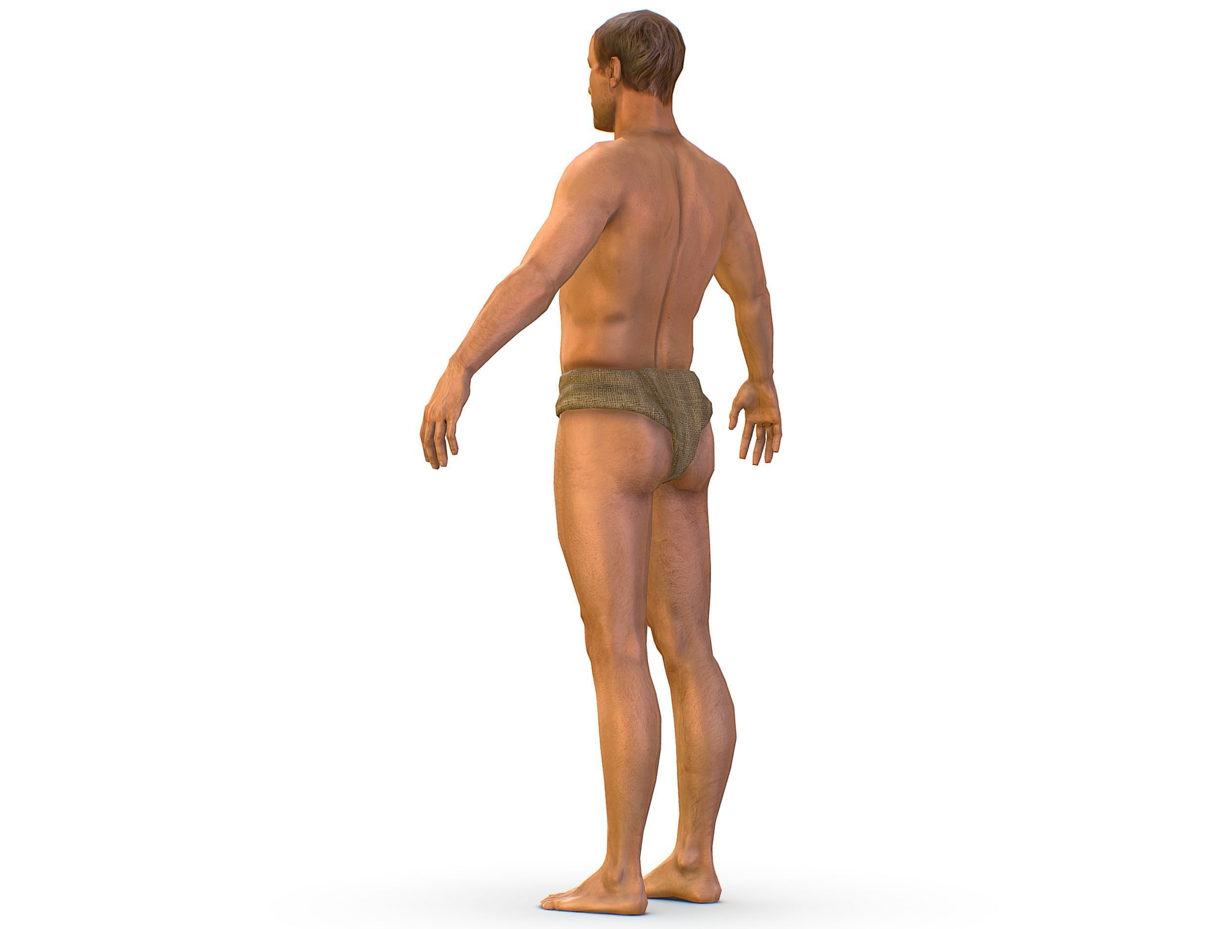 Low Poly model Base Man Character Body Low-poly 3D model_4