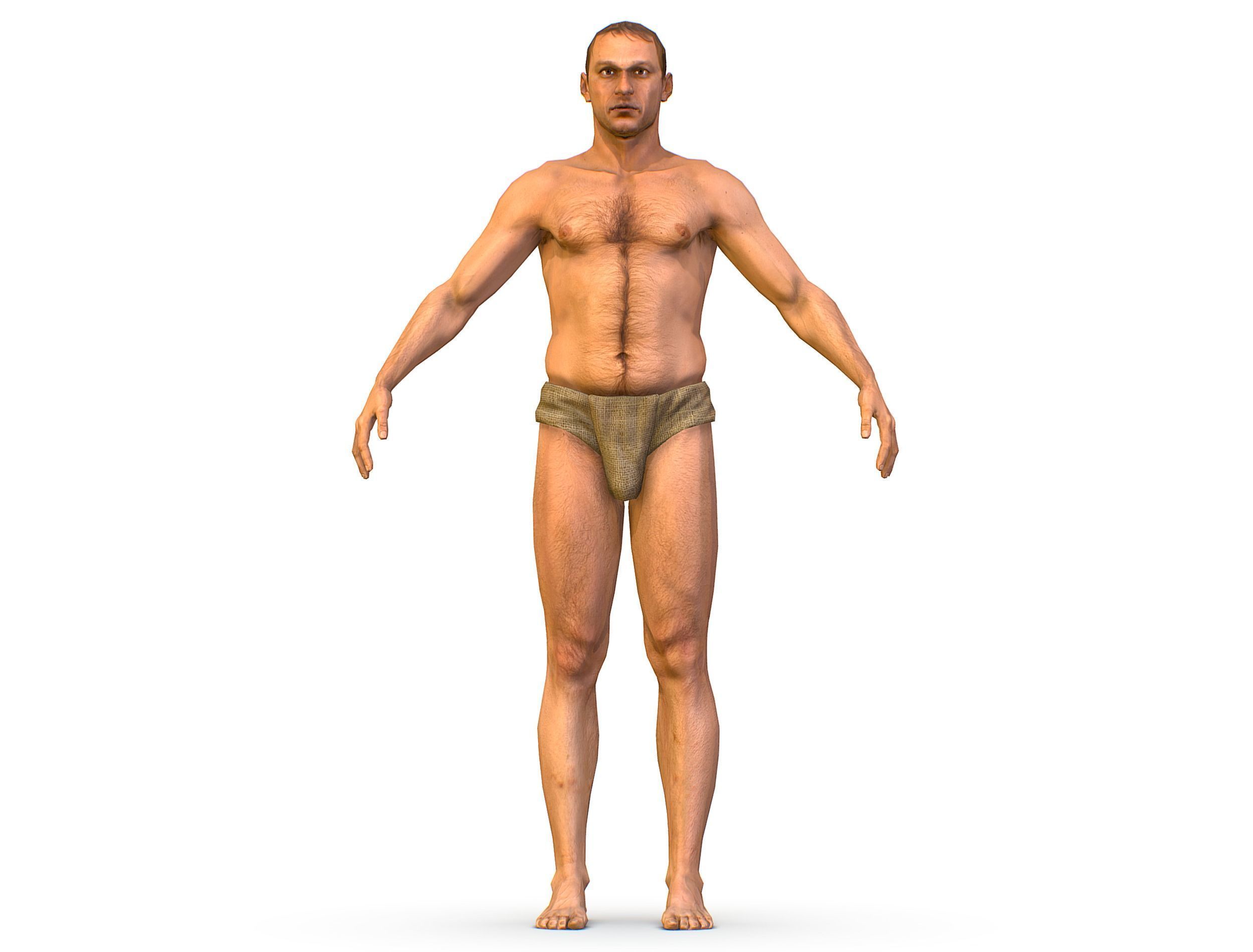 Low Poly model Base Man Character Body Low-poly 3D model_9