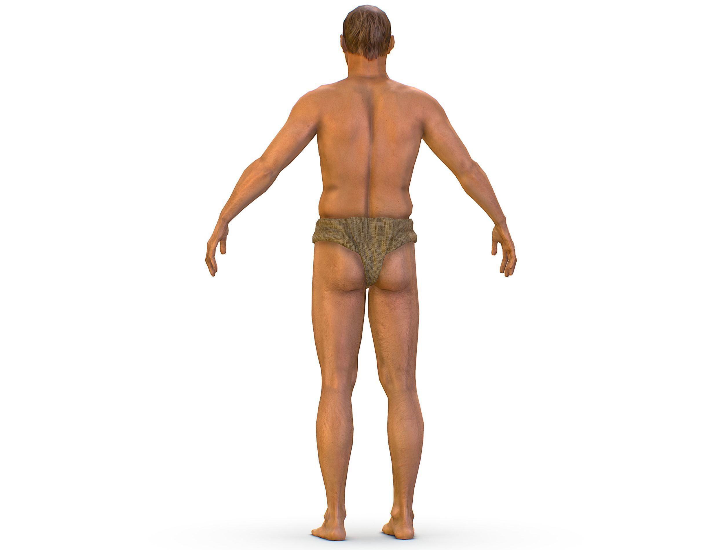 Low Poly model Base Man Character Body Low-poly 3D model_5