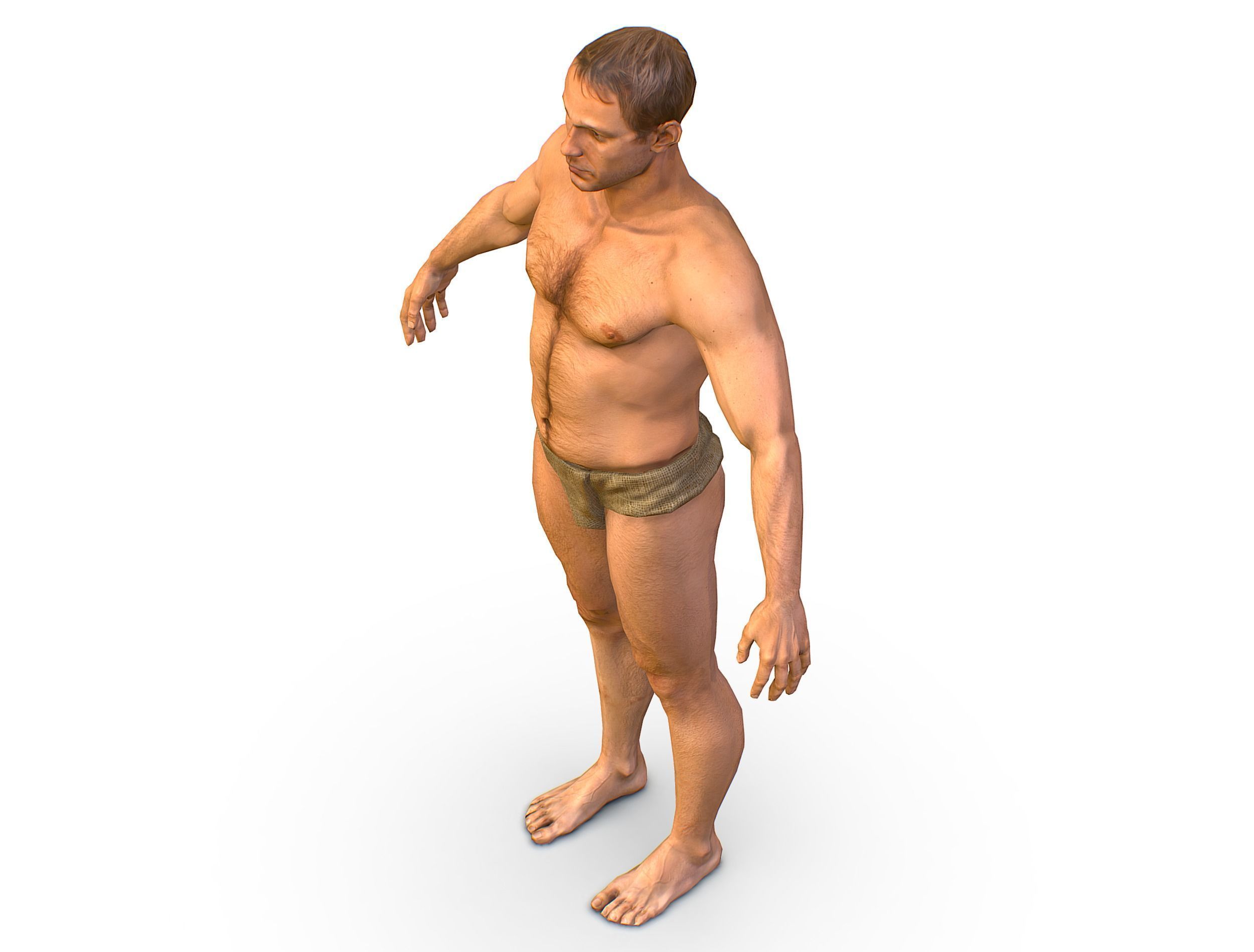 Low Poly model Base Man Character Body Low-poly 3D model_11