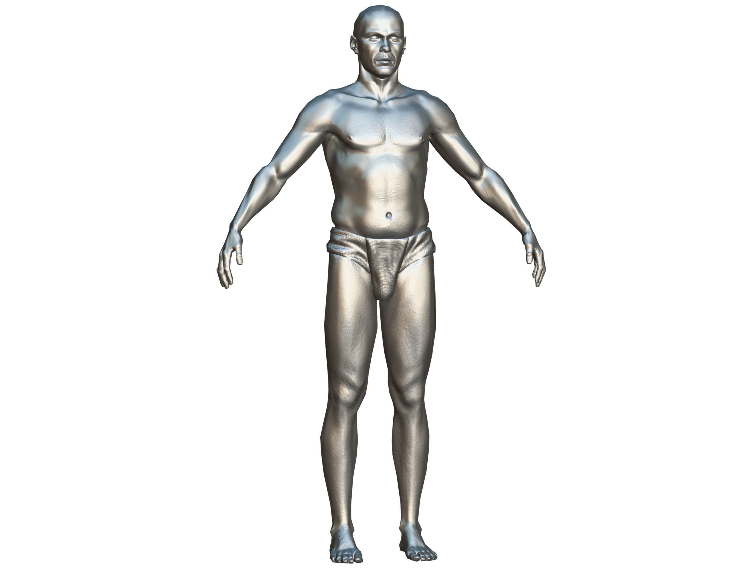 Low Poly model Base Man Character Body Low-poly 3D model_16