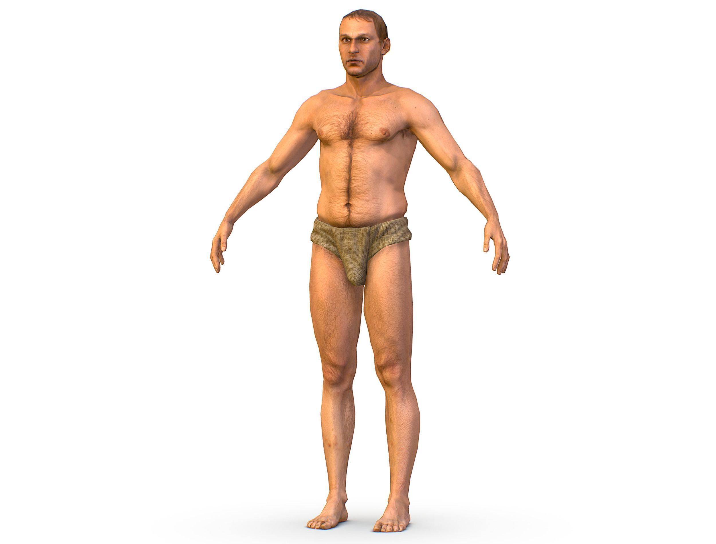 Low Poly model Base Man Character Body Low-poly 3D model_1