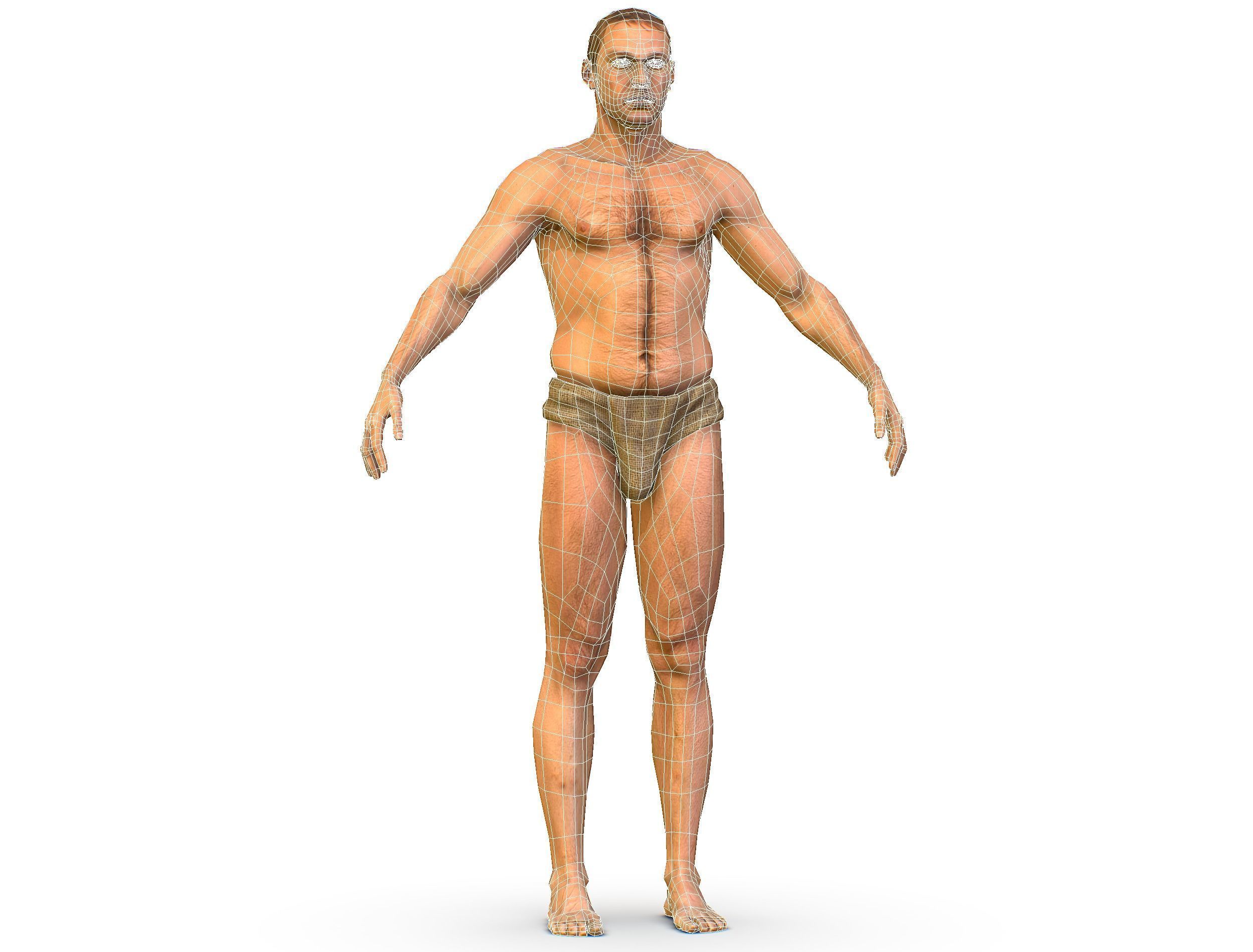 Low Poly model Base Man Character Body Low-poly 3D model_14
