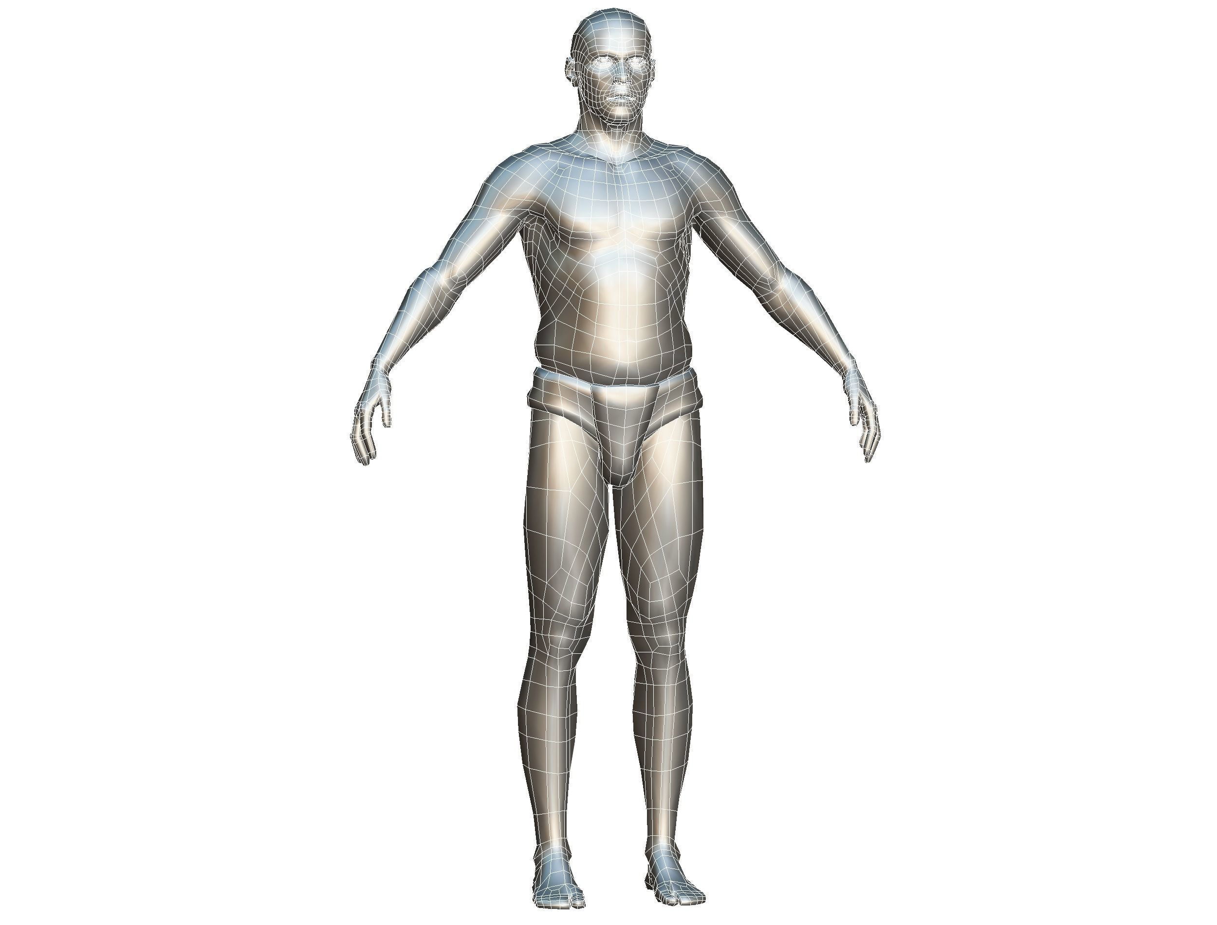 Low Poly model Base Man Character Body Low-poly 3D model_15
