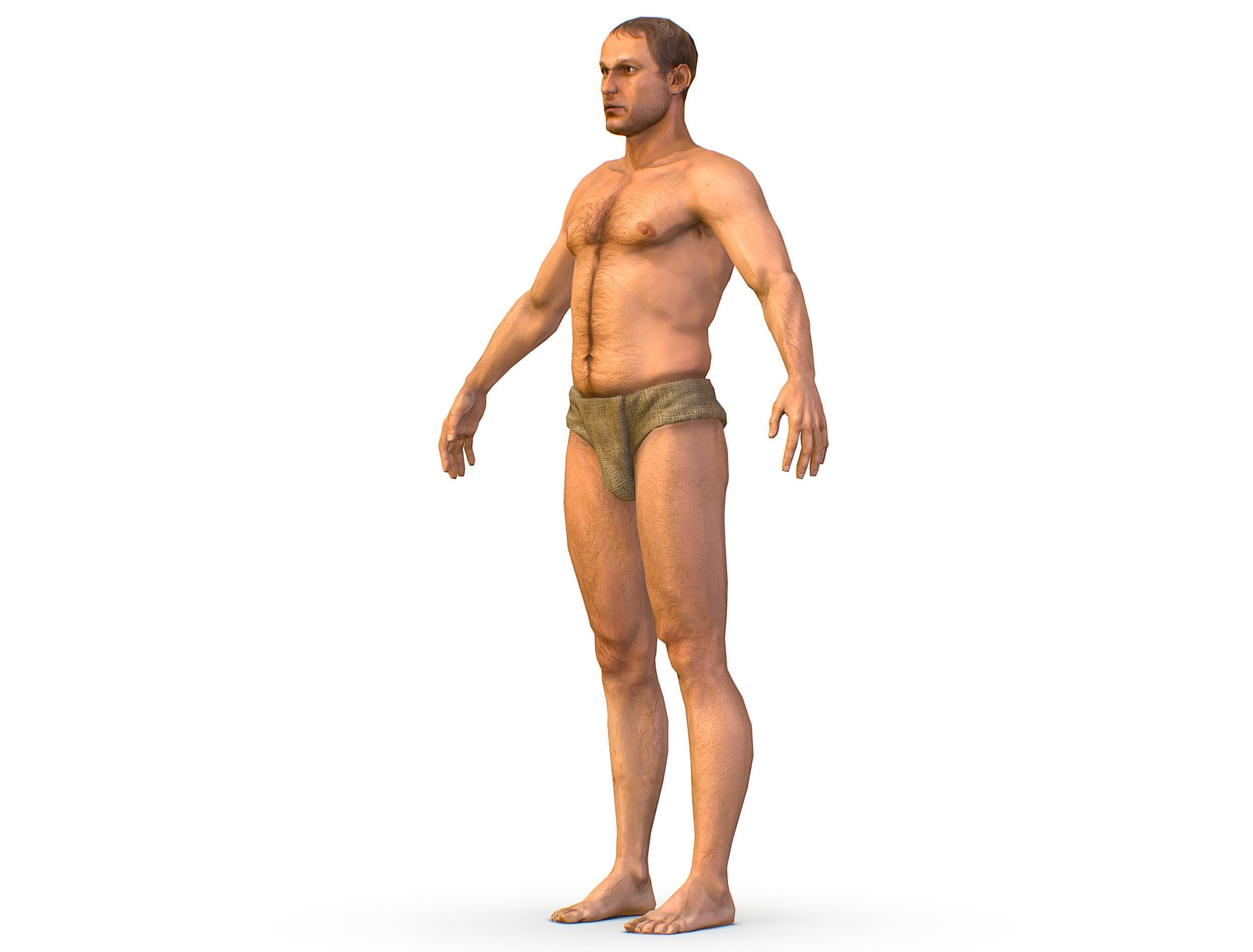 Low Poly model Base Man Character Body Low-poly 3D model_2