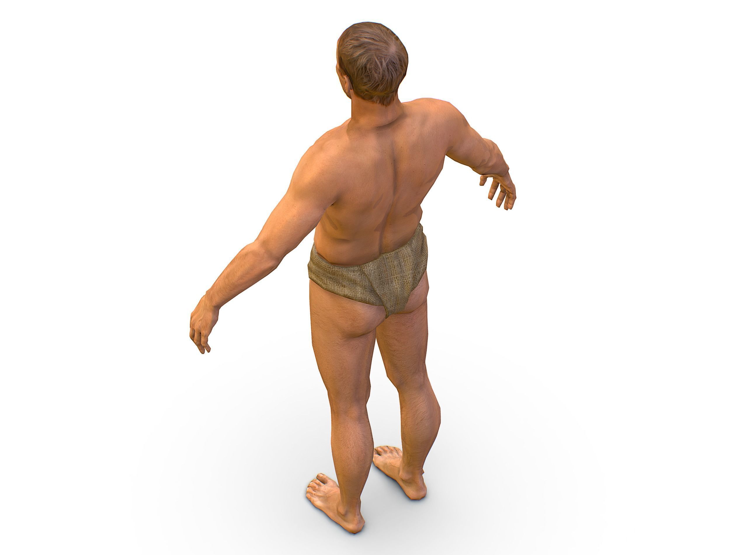 Low Poly model Base Man Character Body Low-poly 3D model_12