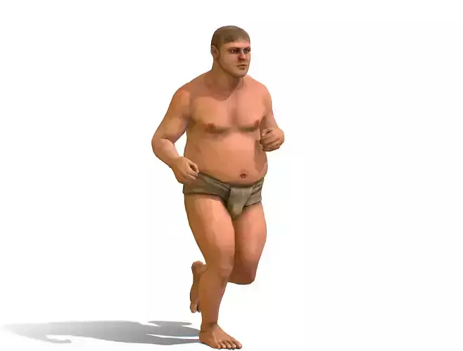Animated LowPoly model Base Man Character Body