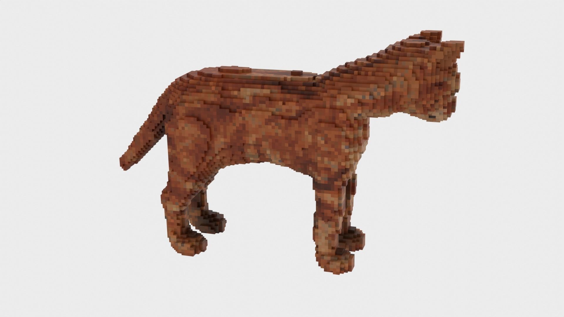 Cat Voxel Style Low-poly 3D model_4