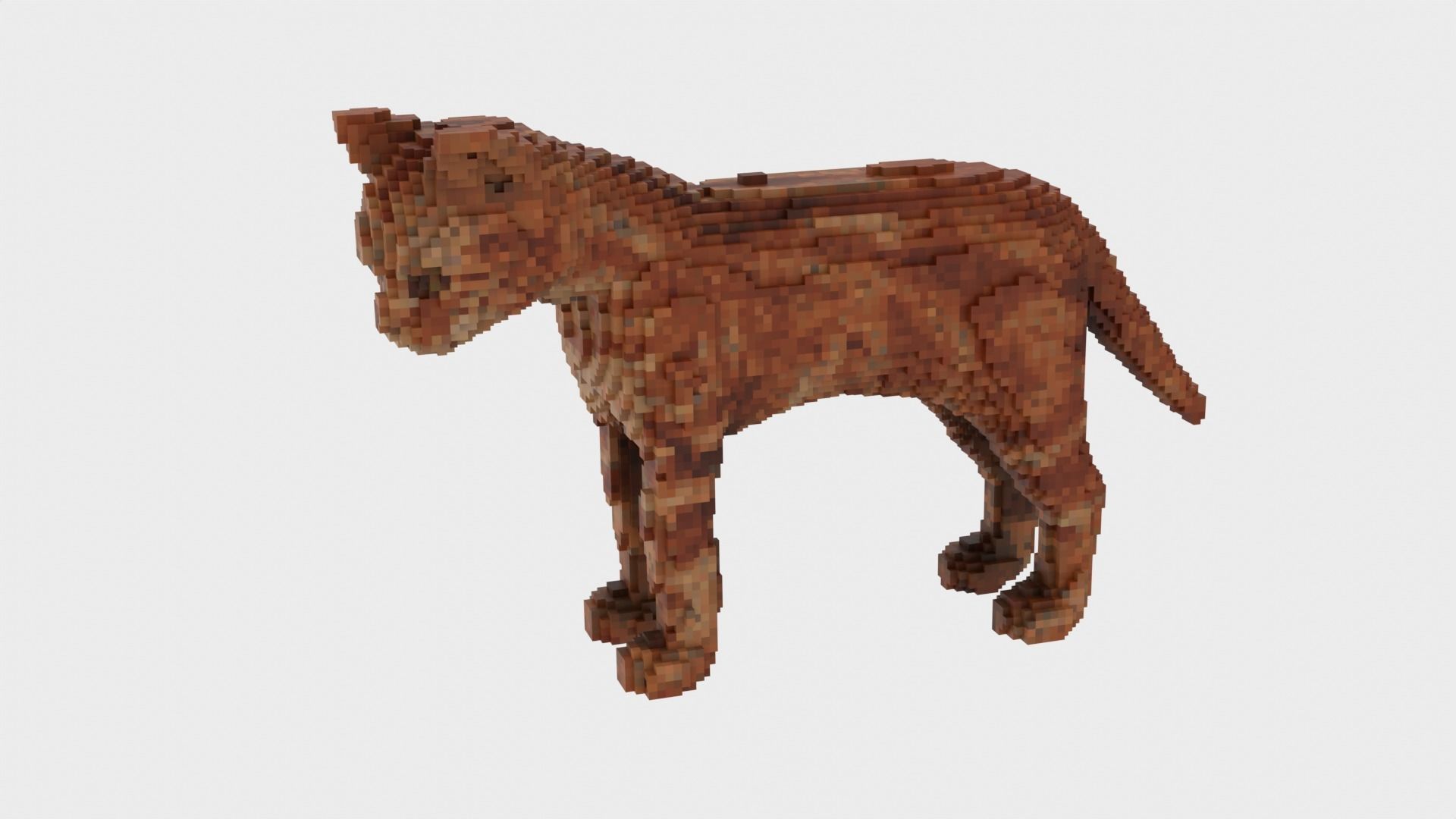 Cat Voxel Style Low-poly 3D model_3