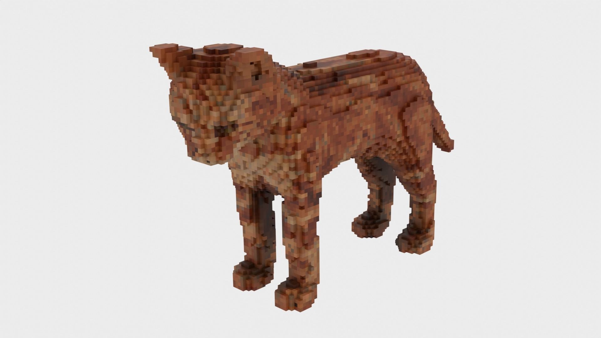 Cat Voxel Style Low-poly 3D model_1