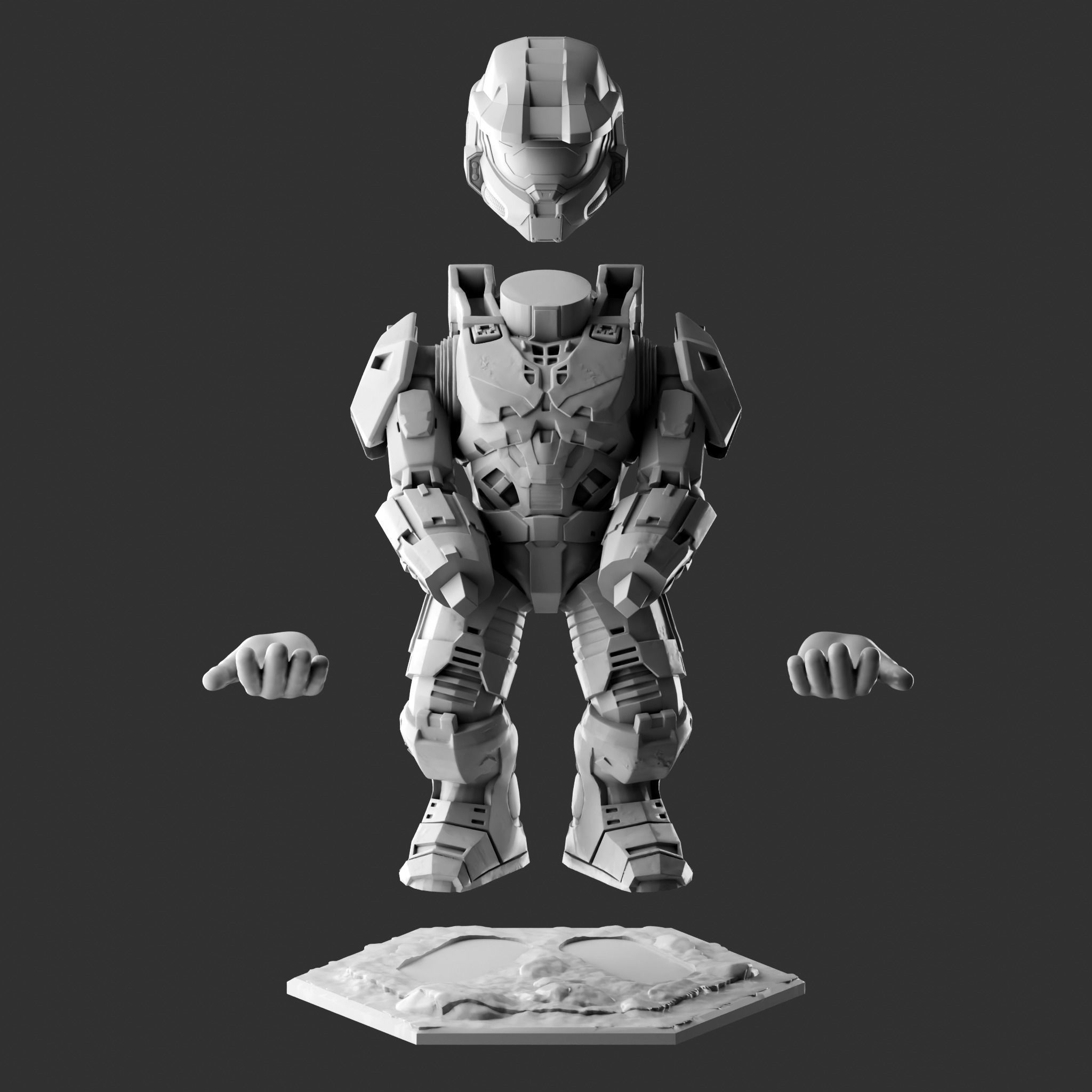 Master Chief Holder - Cable Guy 3D print model_4