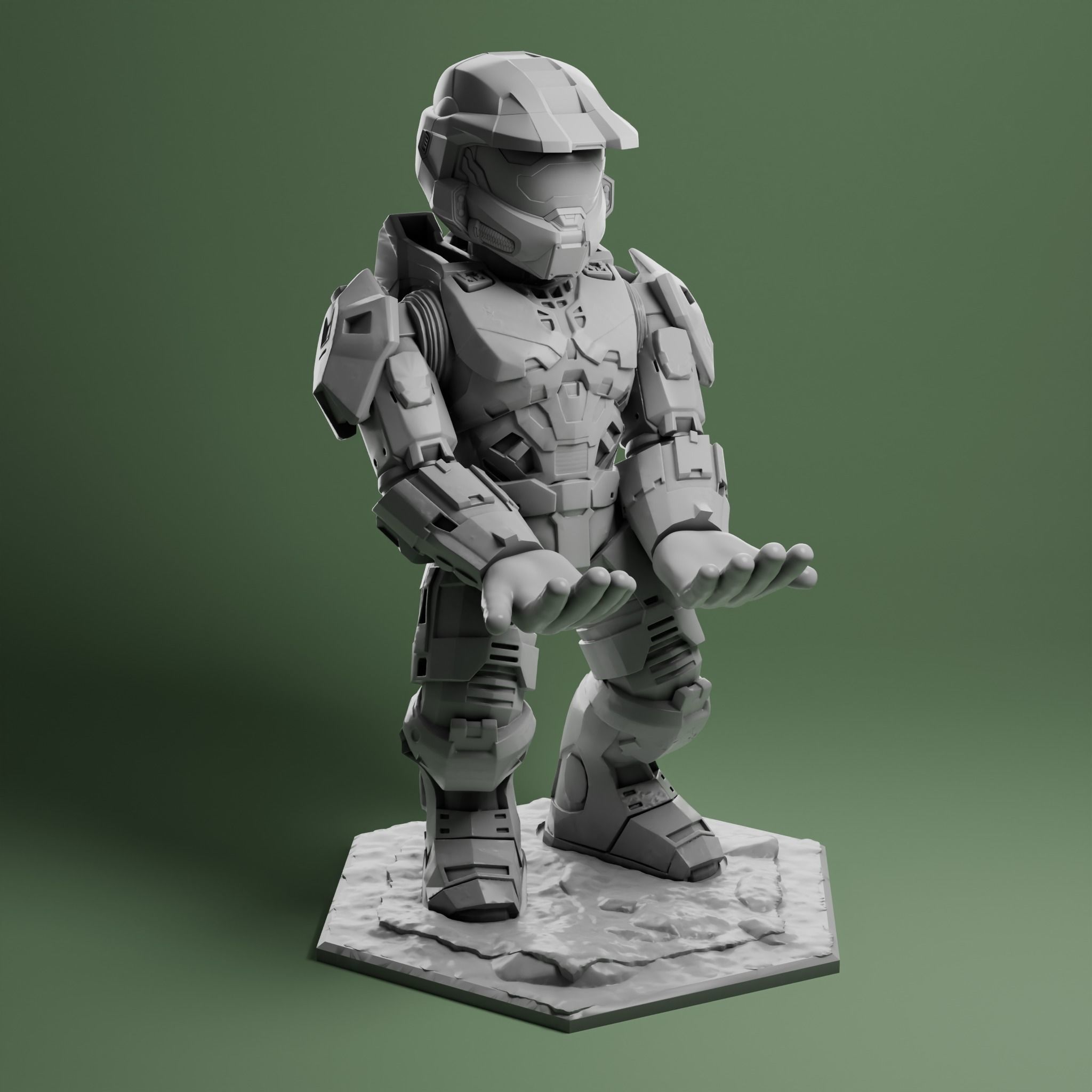Master Chief Holder - Cable Guy 3D print model_3