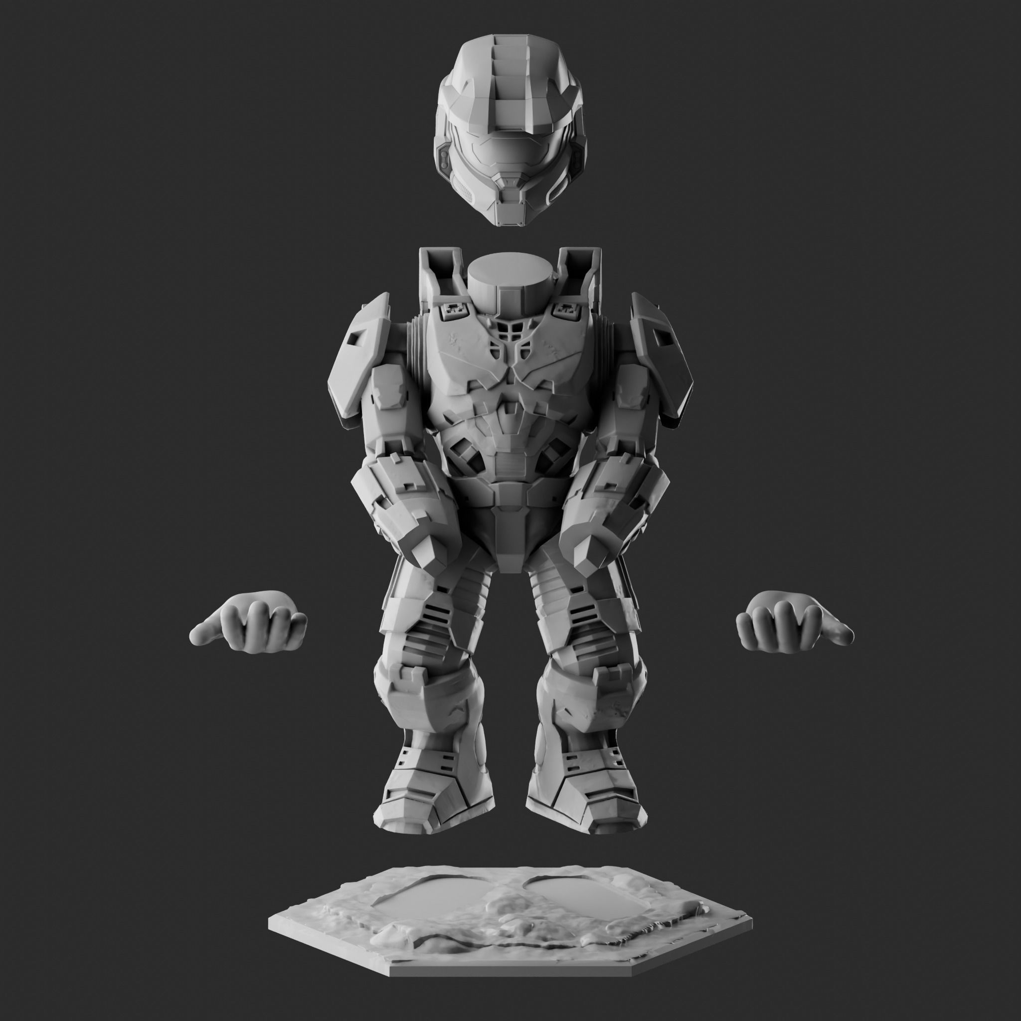 Master Chief Holder - Cable Guy 3D print model_5