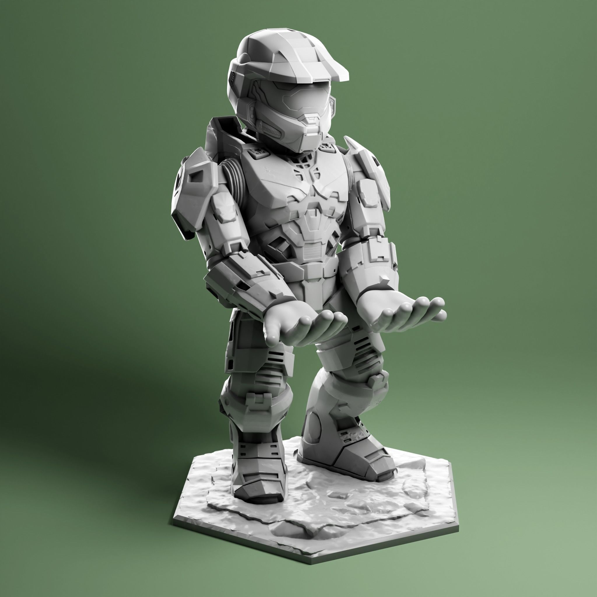 Master Chief Holder - Cable Guy 3D print model_2